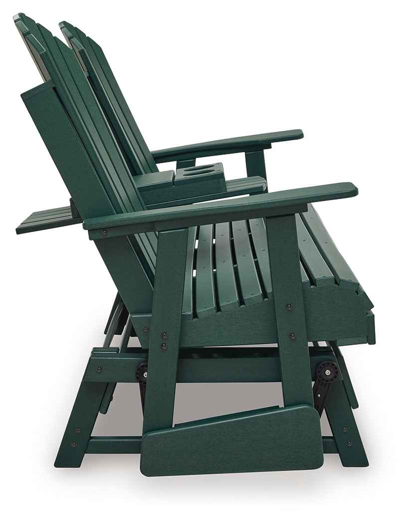 Shell Beach Green Outdoor Loveseat Glider - Image 5