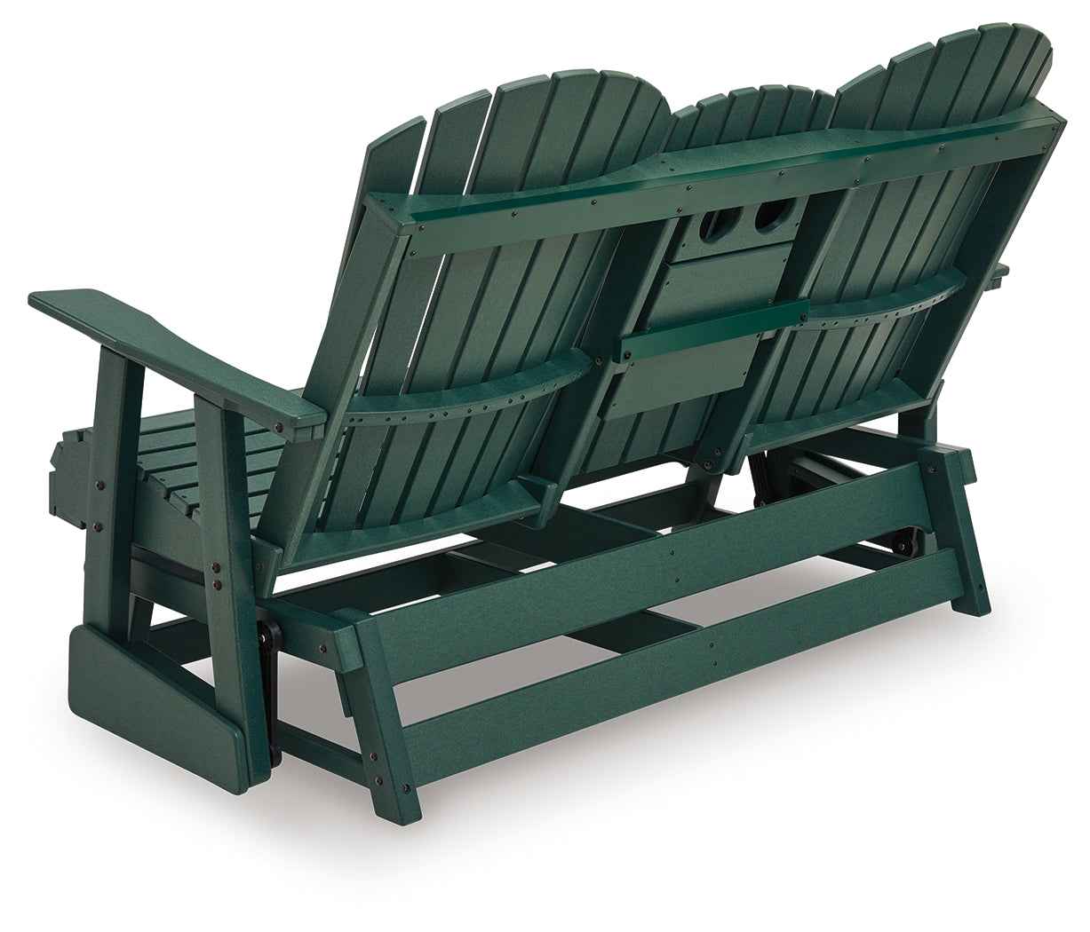 Shell Beach Green Outdoor Loveseat Glider - Image 6
