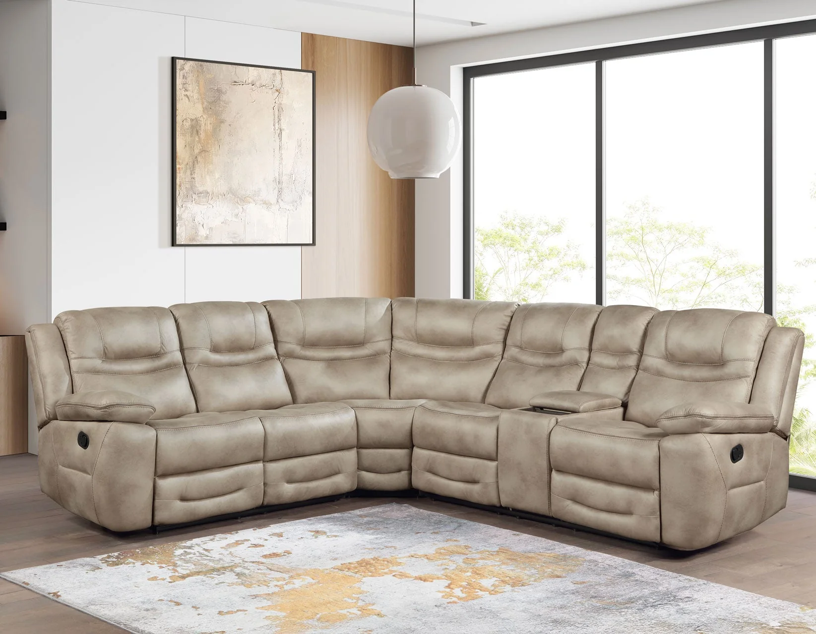 Shelton Brown 3-Piece Manual Reclining Sectional