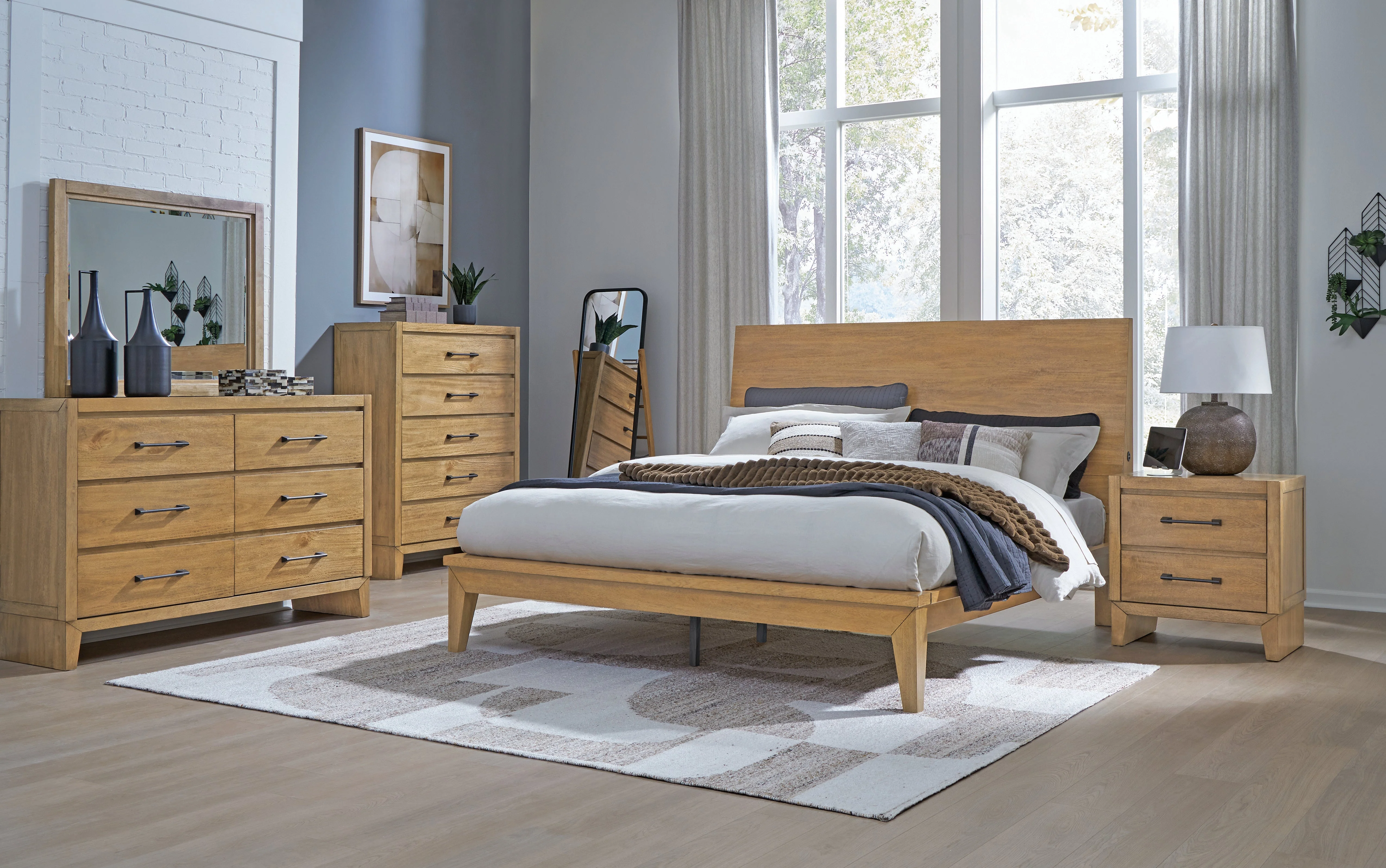 Sherbana Light Brown Queen Platform Bed - Image 13