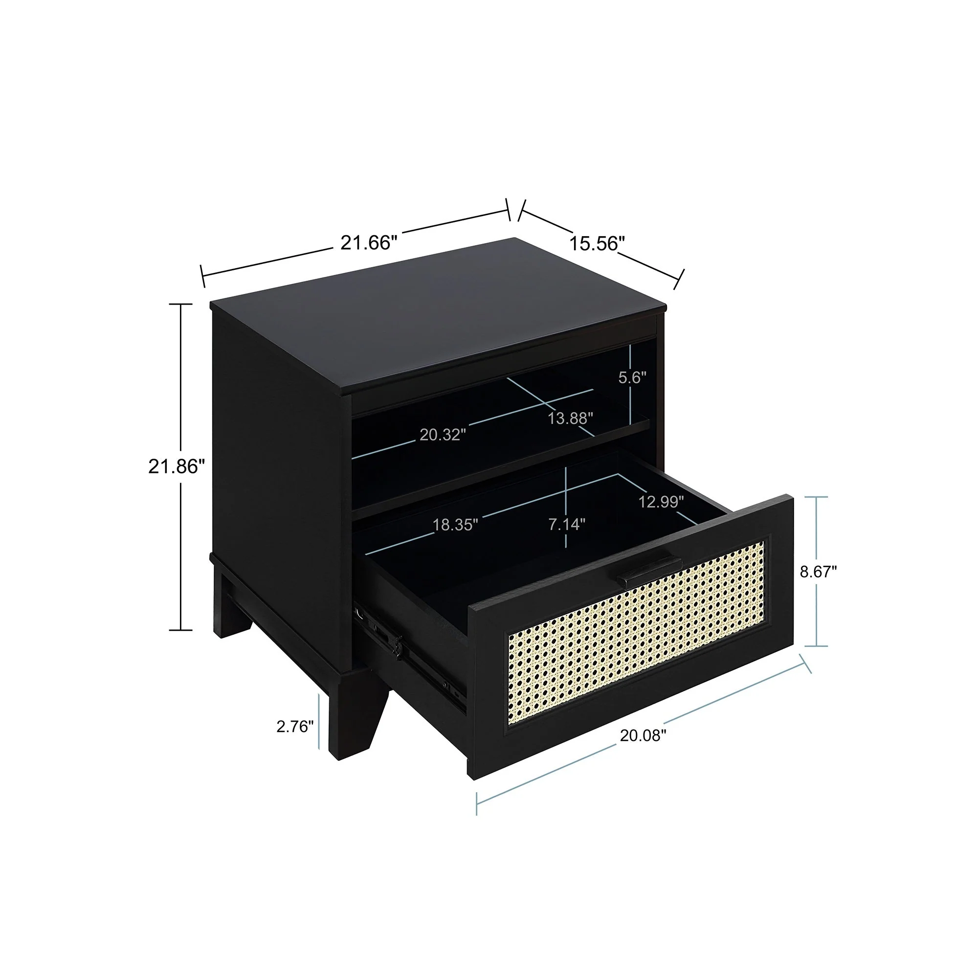 Sheridan 4-Piece Set: Bookcase, TV Stand, Sideboard, End Table in Black - Image 14