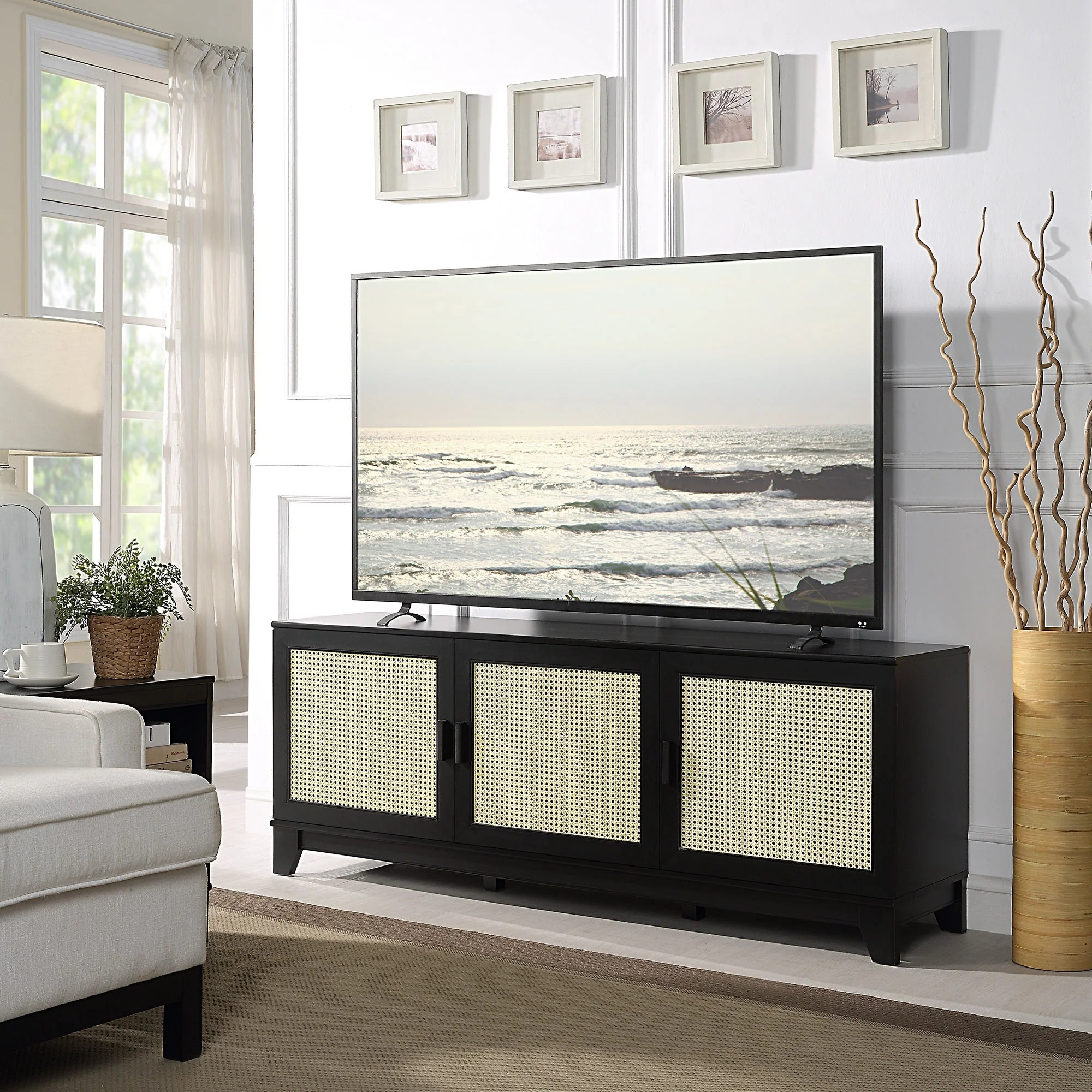 Sheridan 4-Piece Set: Bookcase, TV Stand, Sideboard, End Table in Black - Image 5