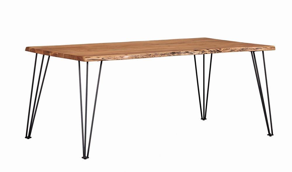 Sherman Natural Acacia and Matte Black Rectangular Dining Table - Image 3