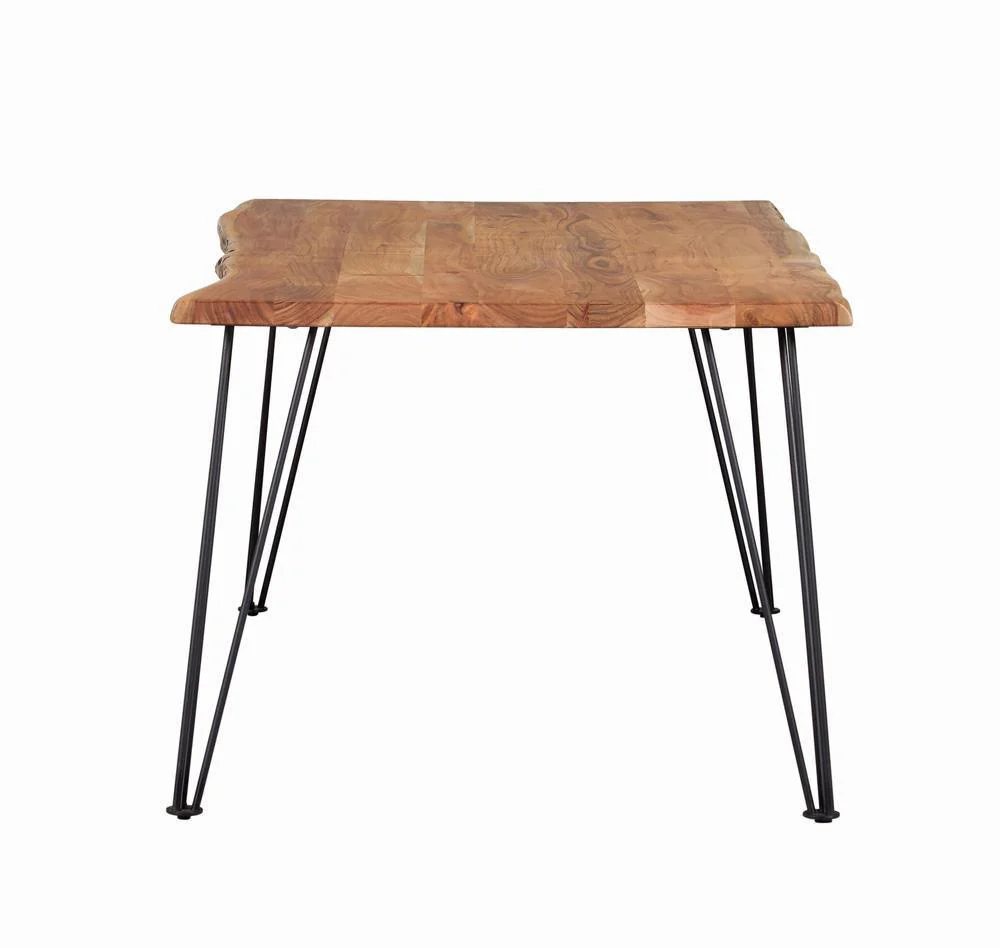 Sherman Natural Acacia and Matte Black Rectangular Dining Table - Image 4