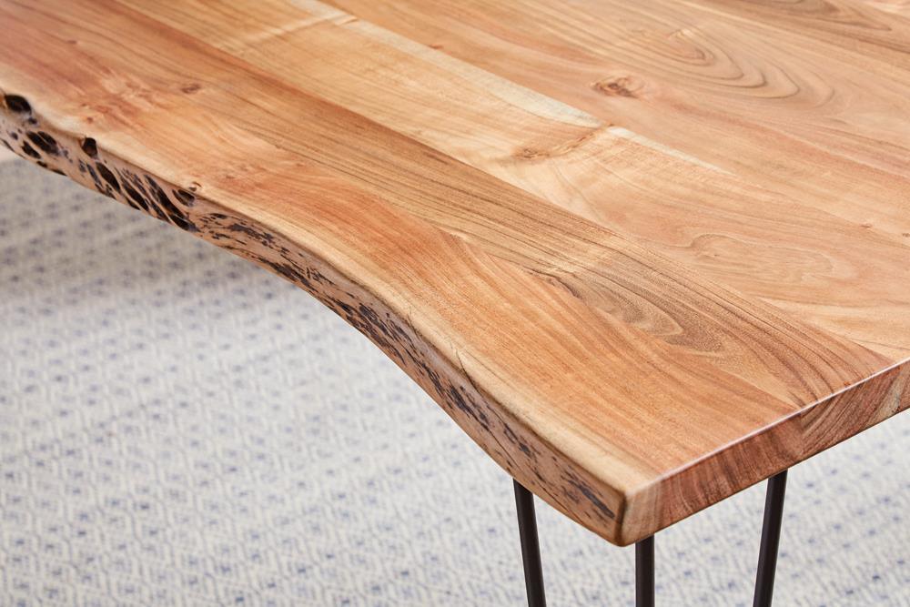 Sherman Natural Acacia and Matte Black Rectangular Dining Table - Image 6