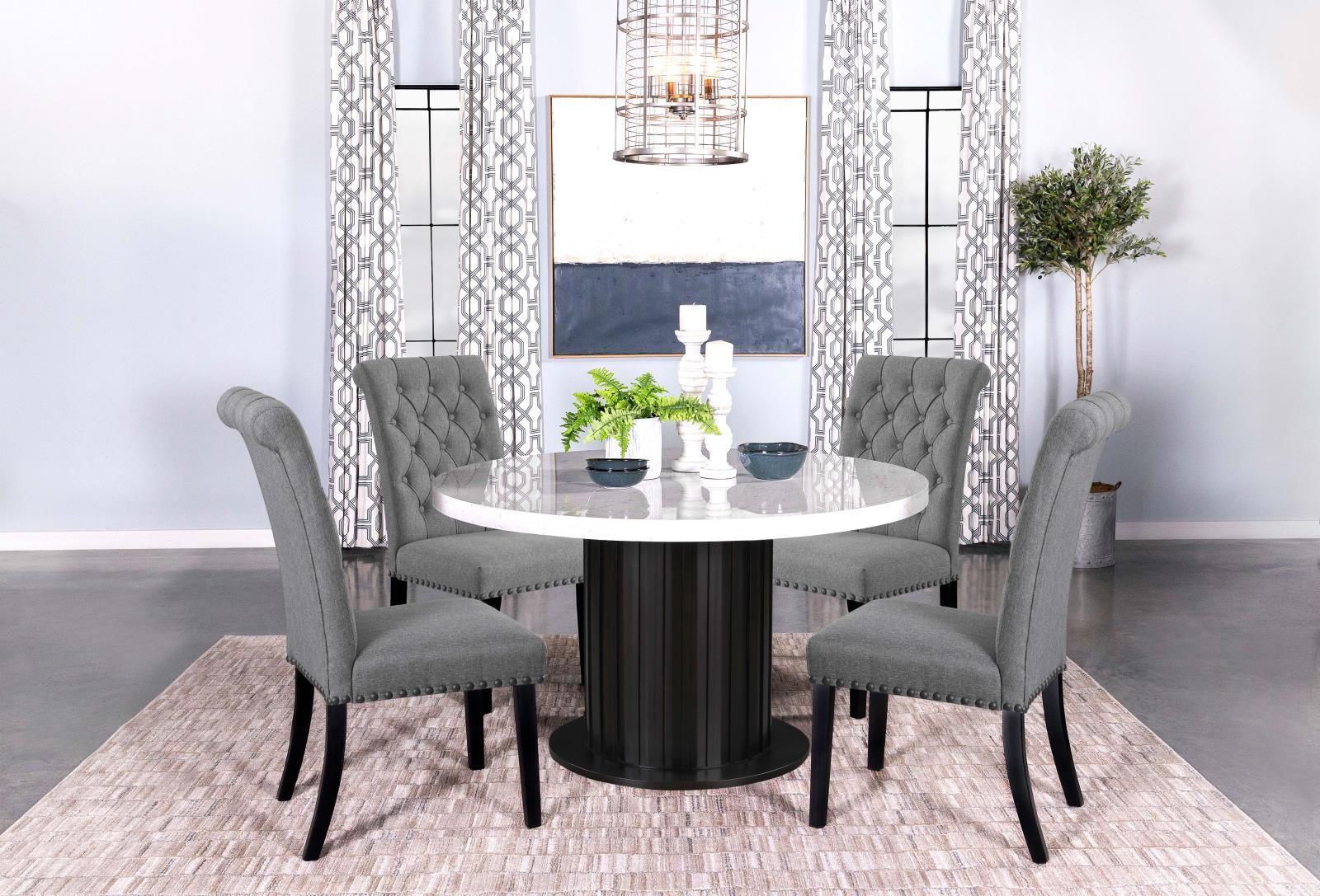 Sherry Rustic Espresso/White Round Dining Table - Image 5