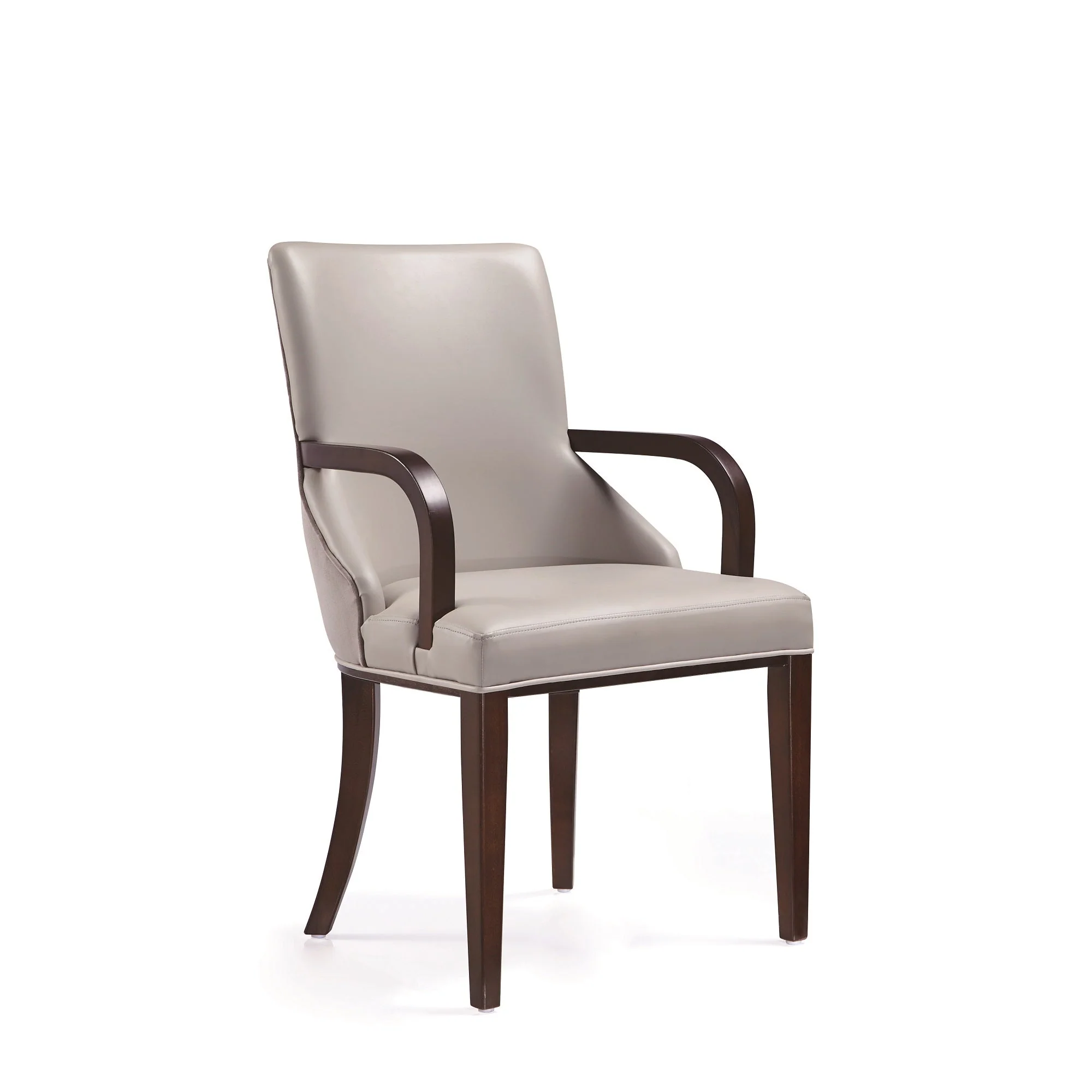 Shubert 6-Piece Faux Leather and Velvet Dining Chair Set in Light Grey - Image 5