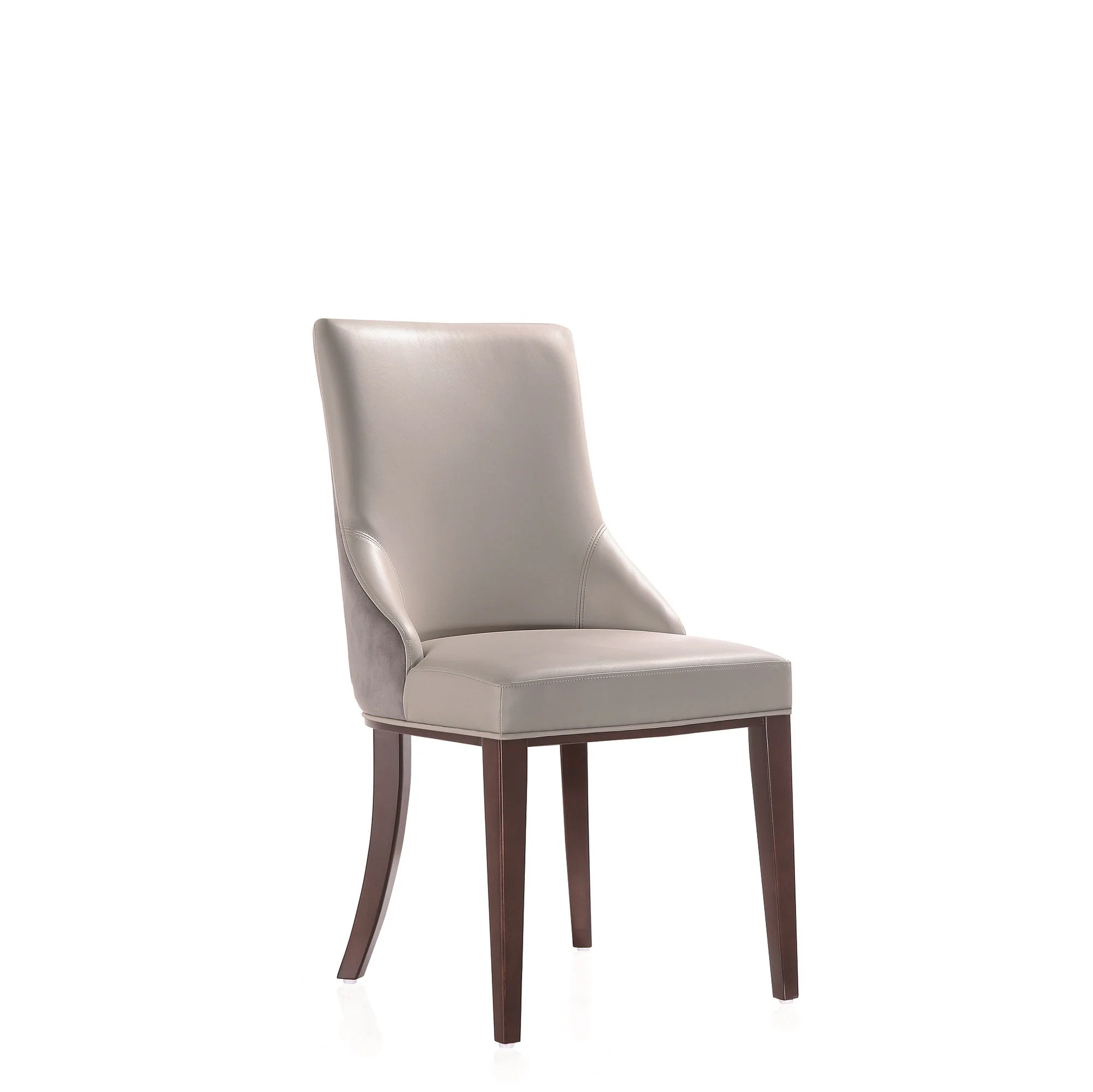 Shubert 6-Piece Faux Leather and Velvet Dining Chair Set in Light Grey - Image 6