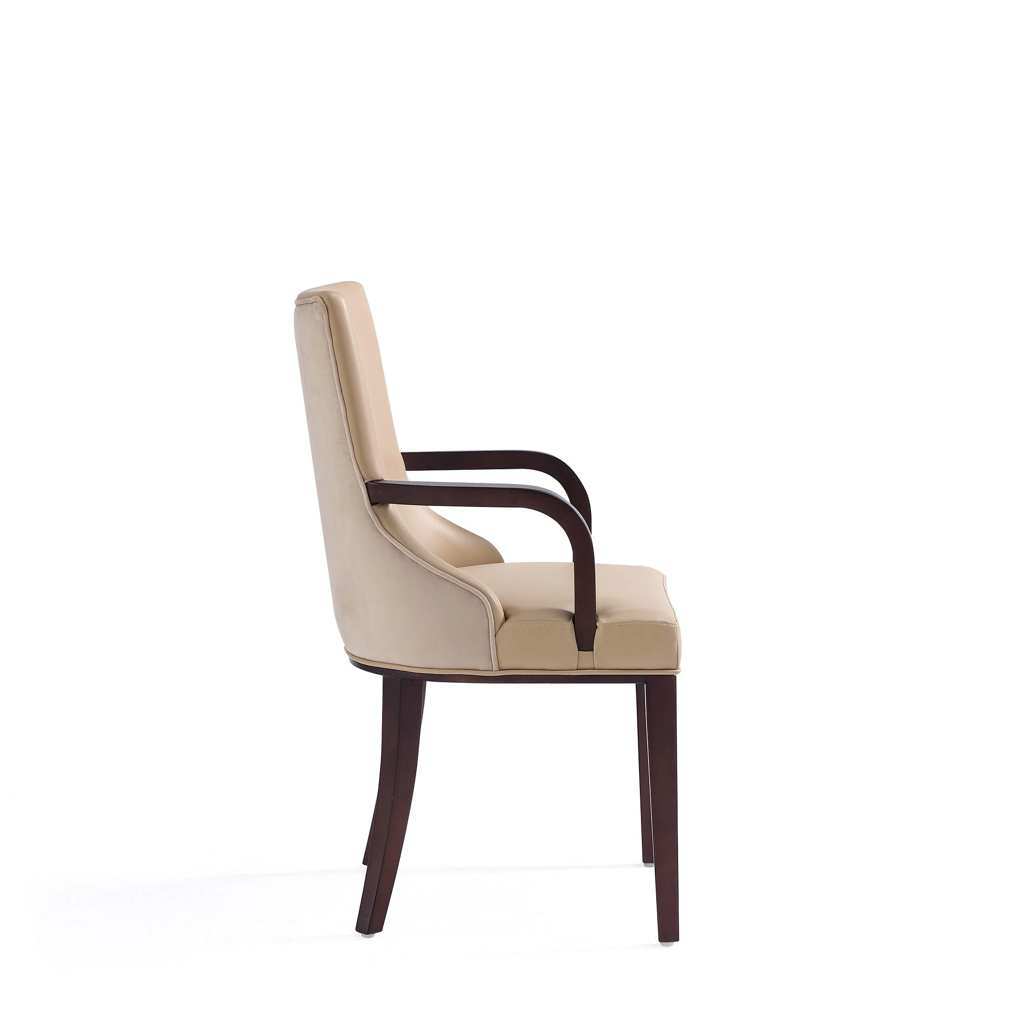 Shubert 6-Piece Faux Leather and Velvet Dining Chair Set in Tan - Image 7