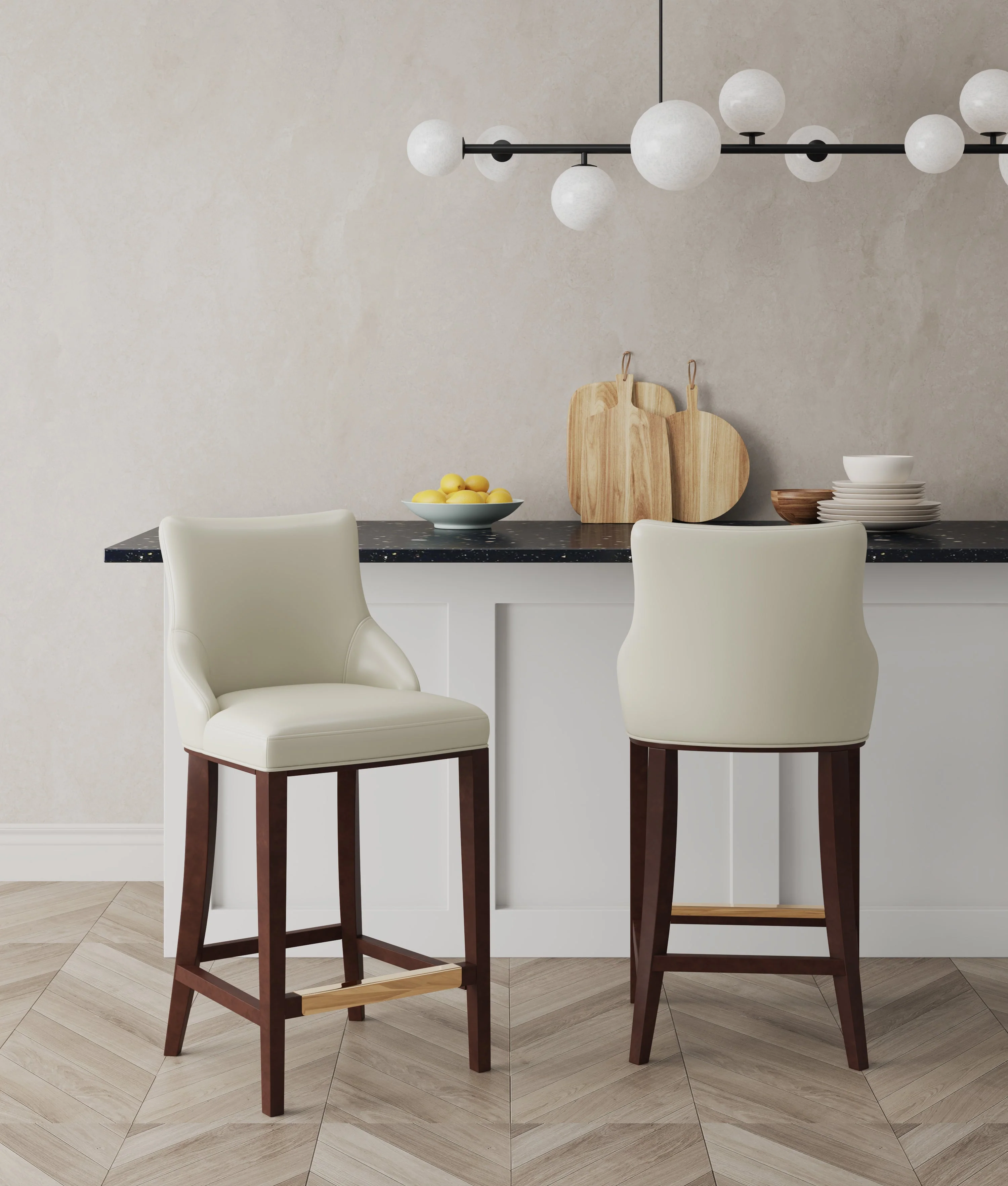 Shubert Barstool in Ivory (set of 2) - Image 2
