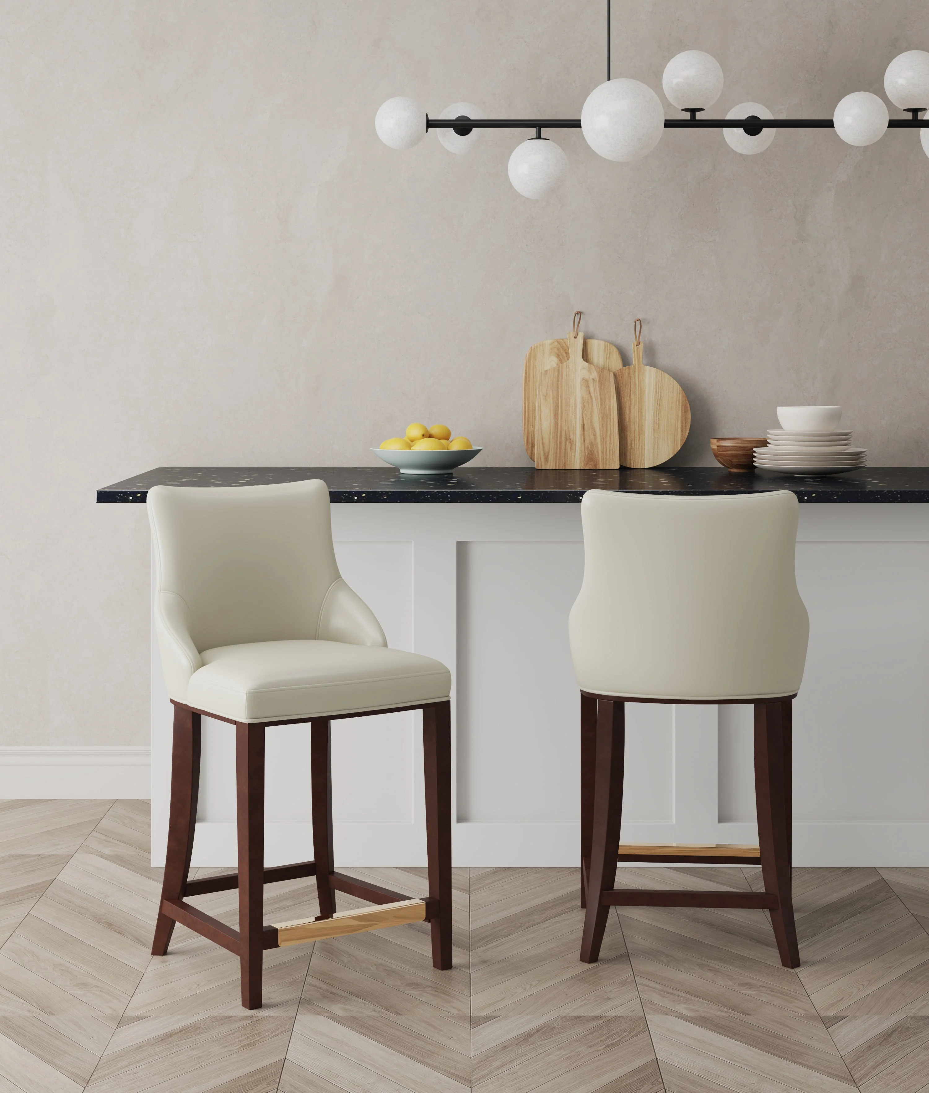 Shubert Counter Stool in Ivory (set of 2) - Image 2