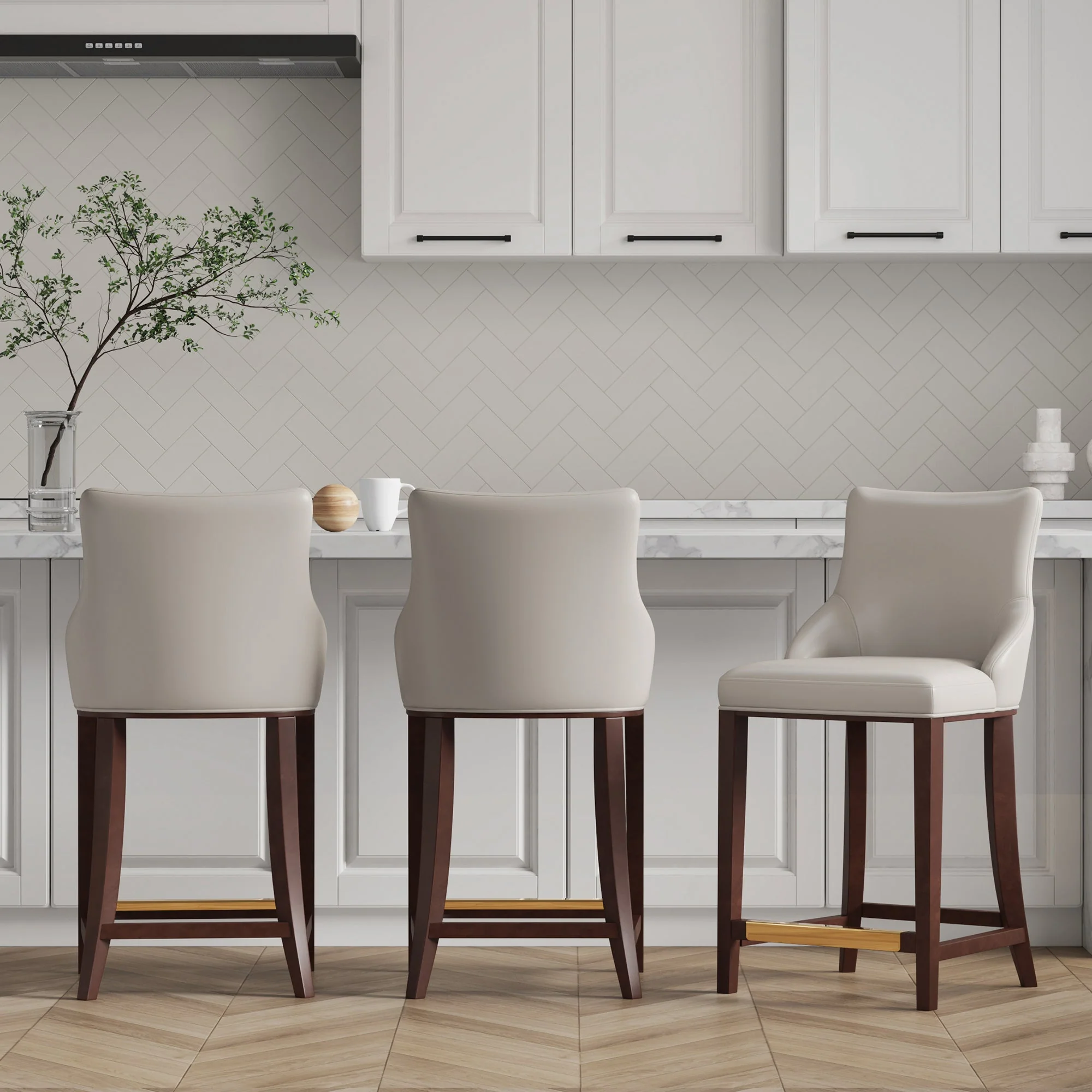 Shubert Counter Stool in Light Grey (set of 3) - Image 2