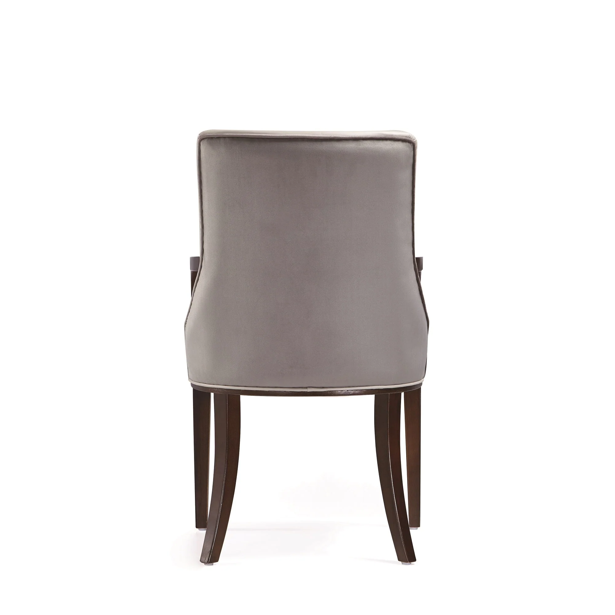 Shubert Faux Leather and Velvet Dining Armchair in Light Grey - Image 7