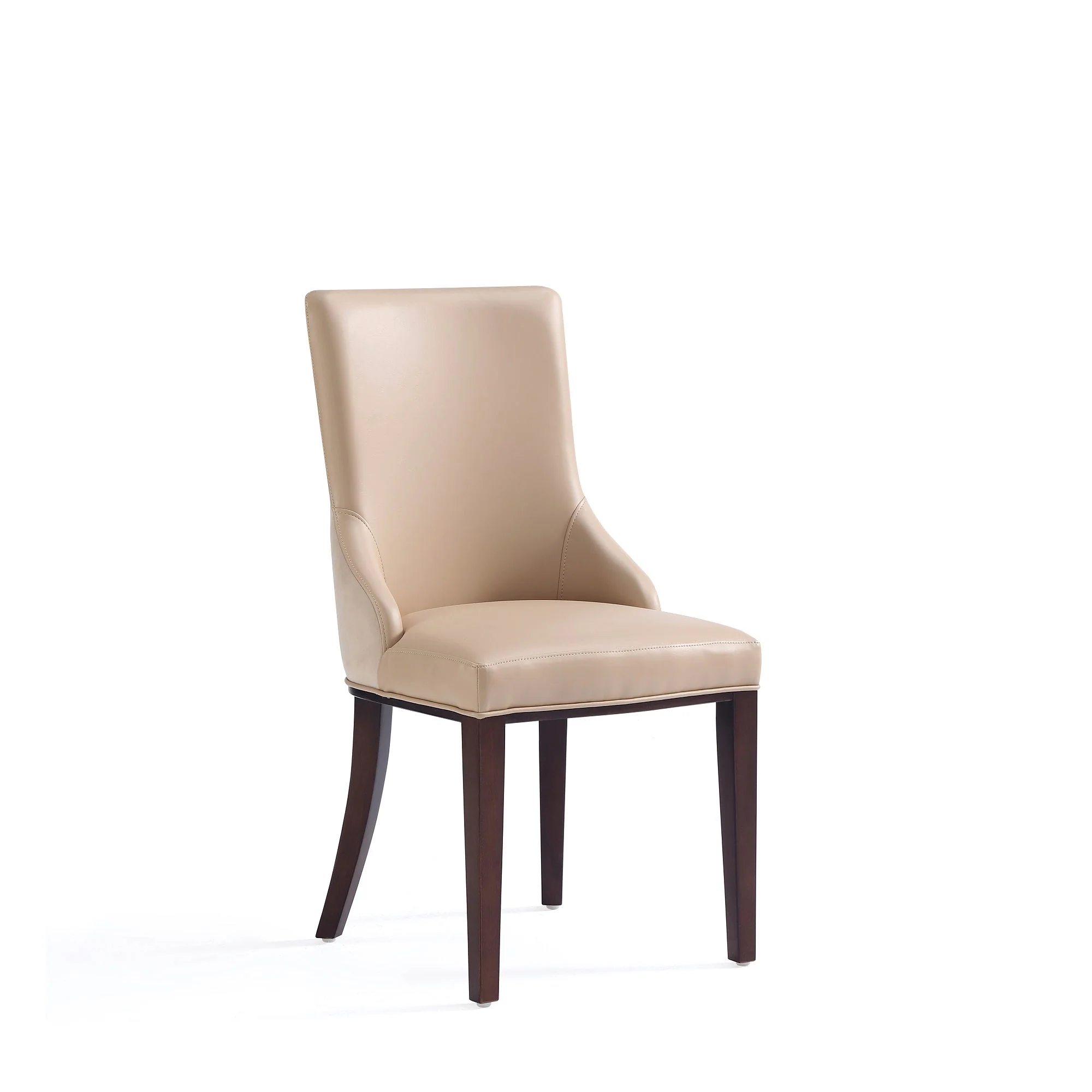 Shubert Faux Leather and Velvet Dining Chair in Tan (set of 2) - Image 4