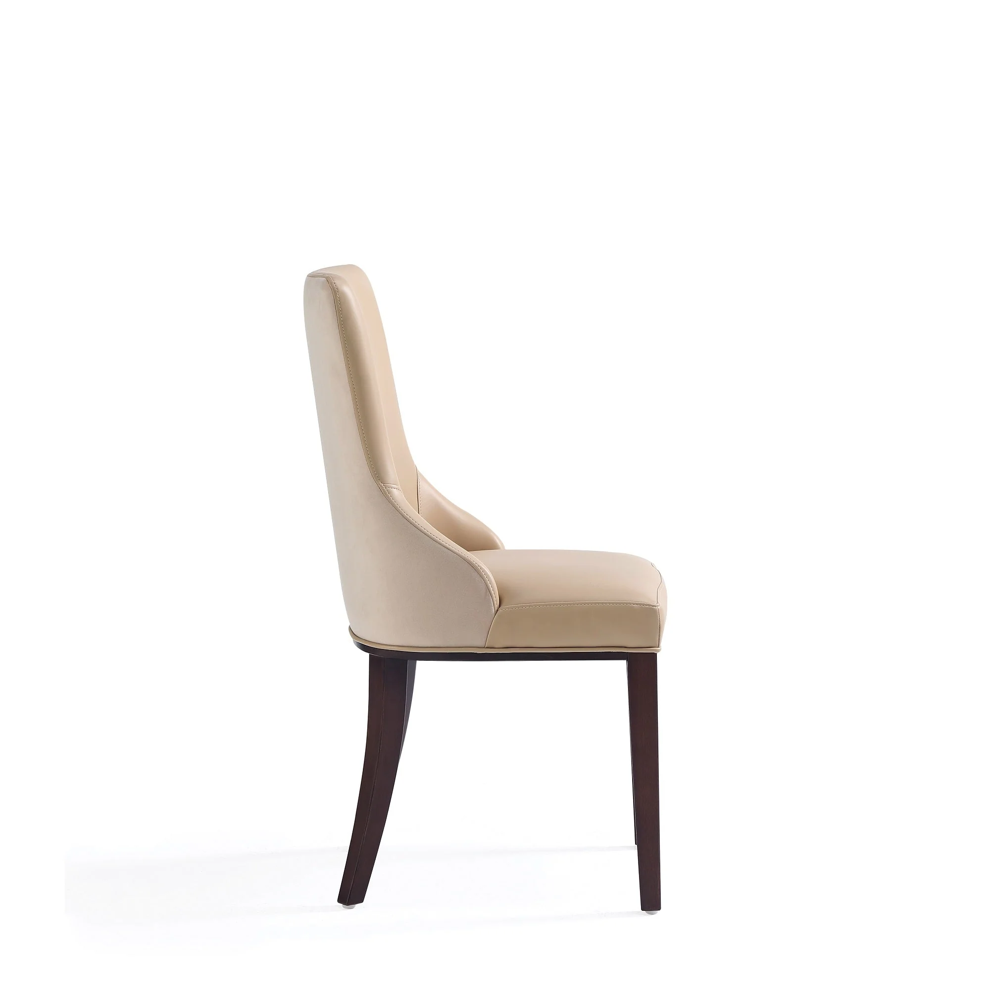 Shubert Faux Leather and Velvet Dining Chair in Tan (set of 2) - Image 6