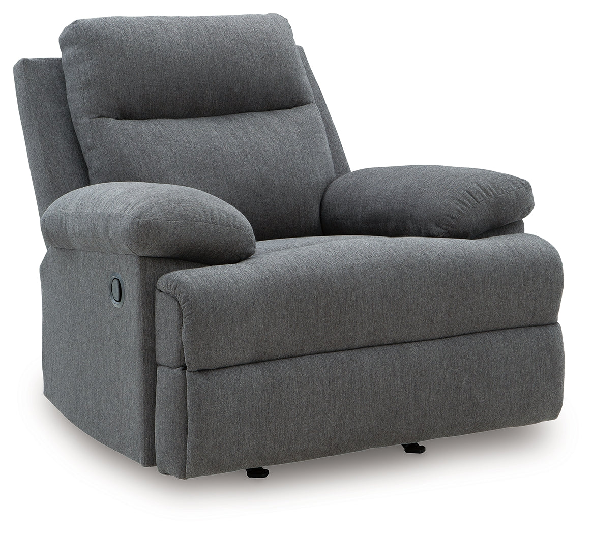 Side-Swipe Charcoal Manual Recliner - Image 3