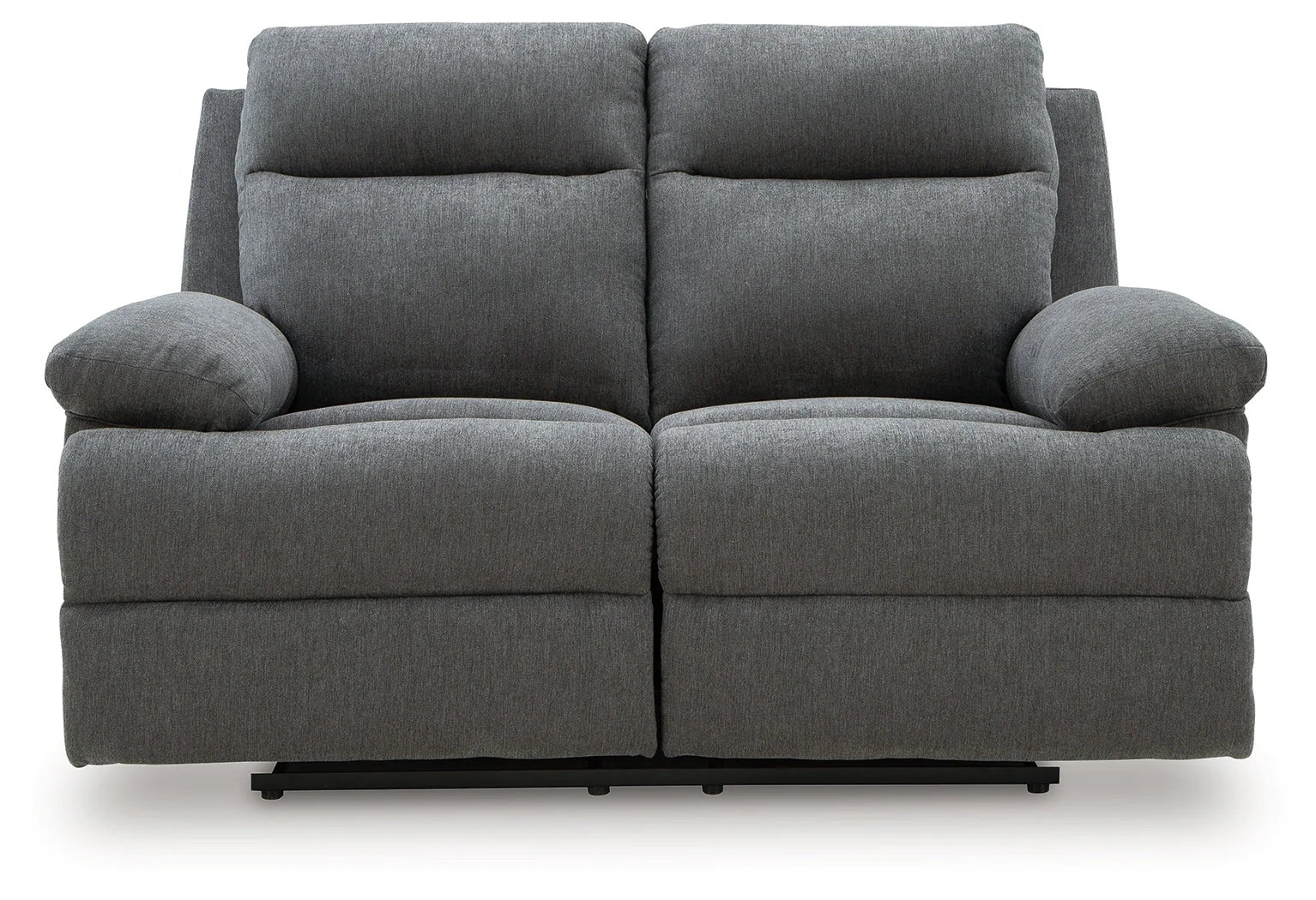 Side-Swipe Charcoal Manual Reclining Loveseat - Image 4