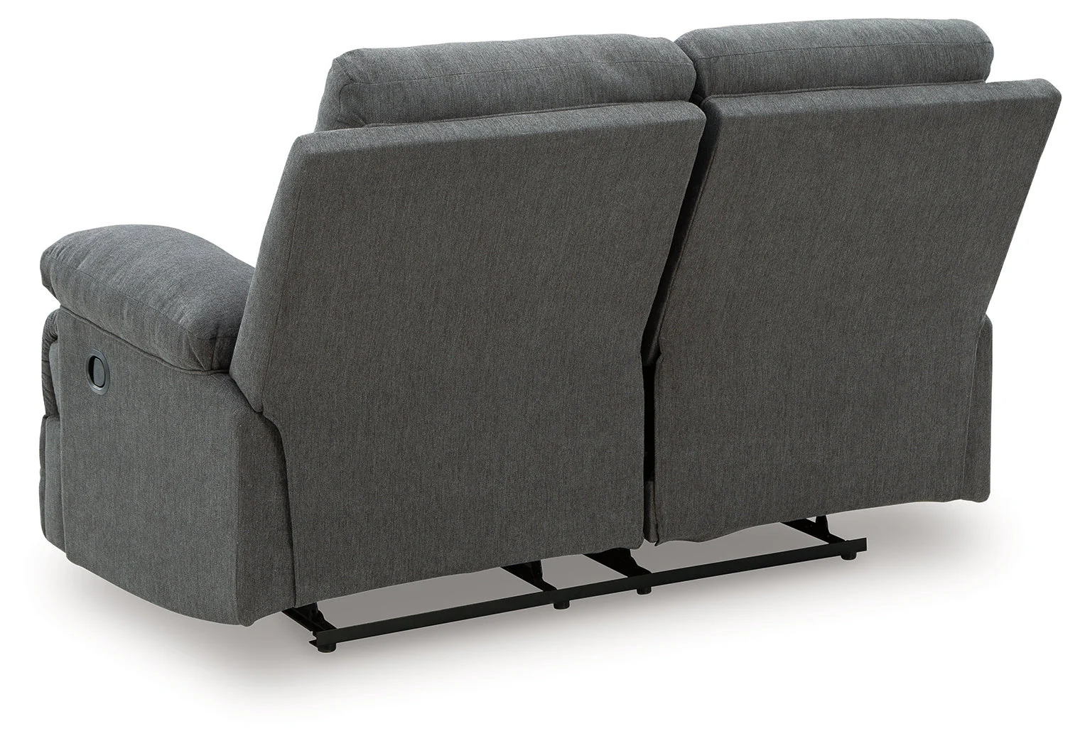 Side-Swipe Charcoal Manual Reclining Loveseat - Image 5