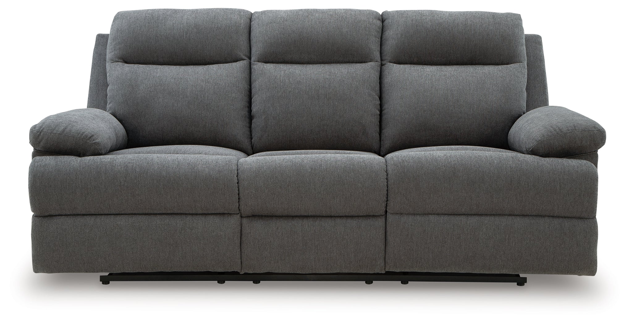 Side-Swipe Charcoal Manual Reclining Sofa with Drop Down Table - Image 4