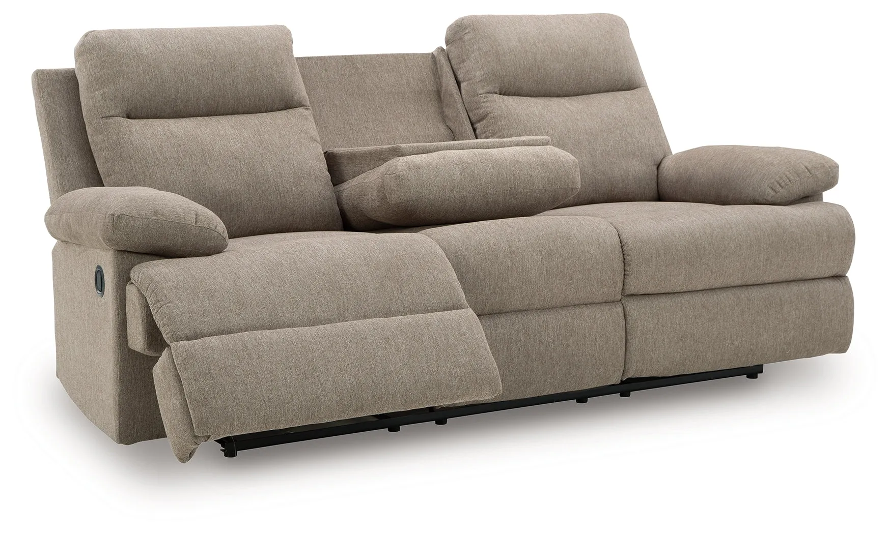 Side-Swipe Mocha Manual Reclining Sofa and Loveseat - Image 8