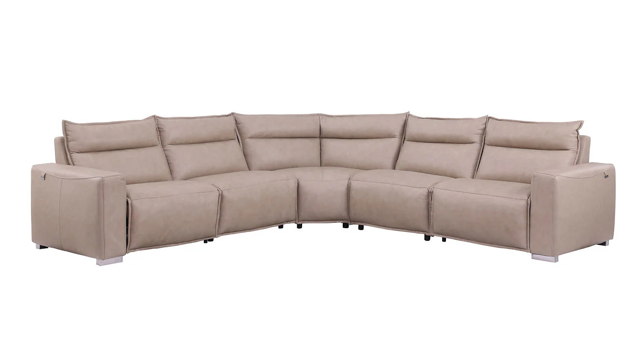 Sierra Beige 5-Piece Reclining Sectional - Image 2