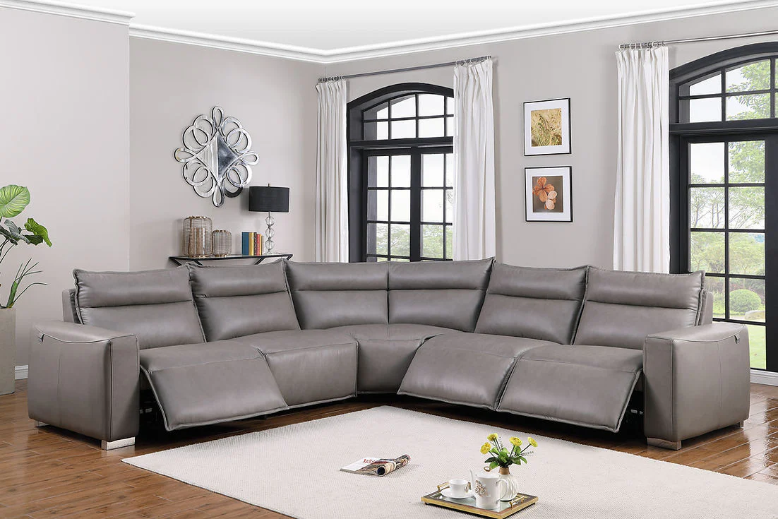 Sierra Grey 5-Piece Reclining Sectional