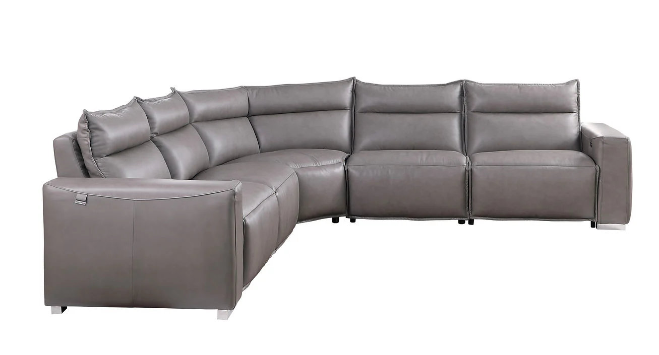 Sierra Grey 5-Piece Reclining Sectional - Image 2