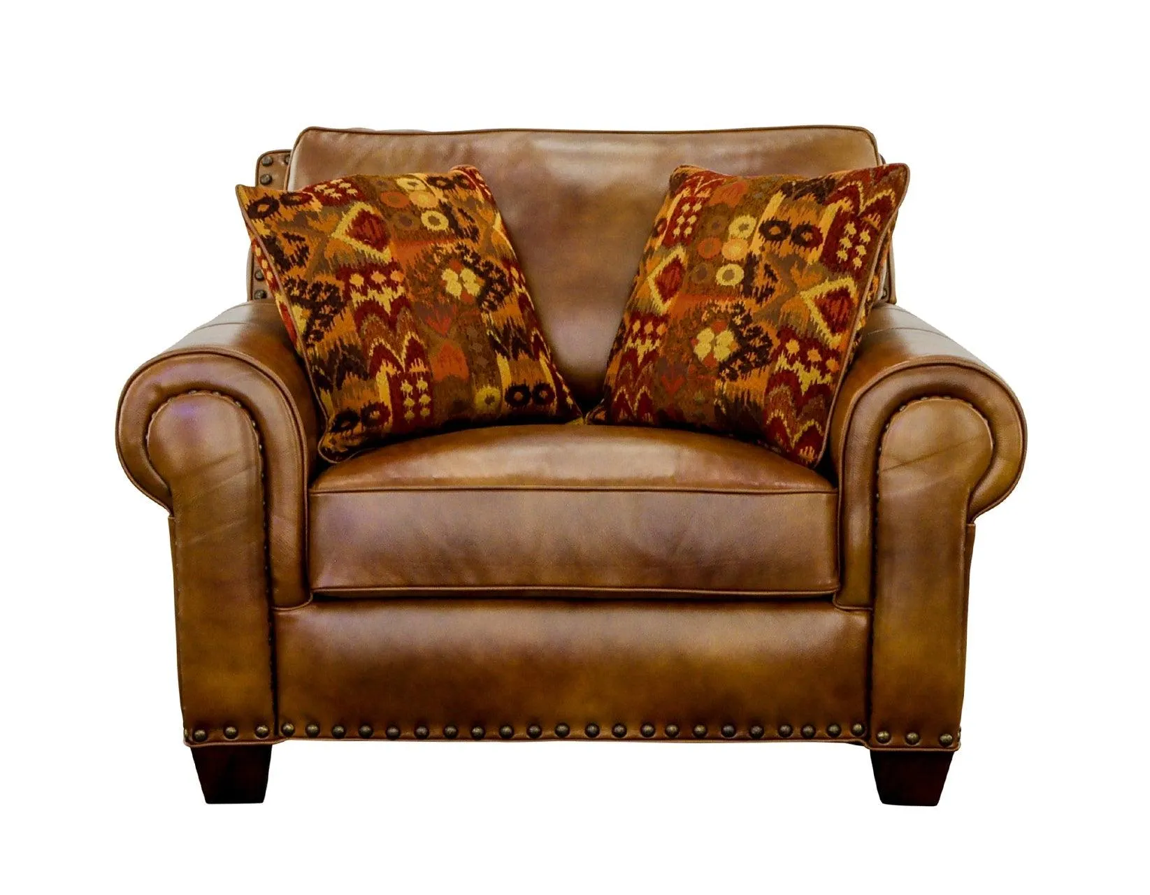 Silverado Camel Top-Grain Leather Oversized Chair