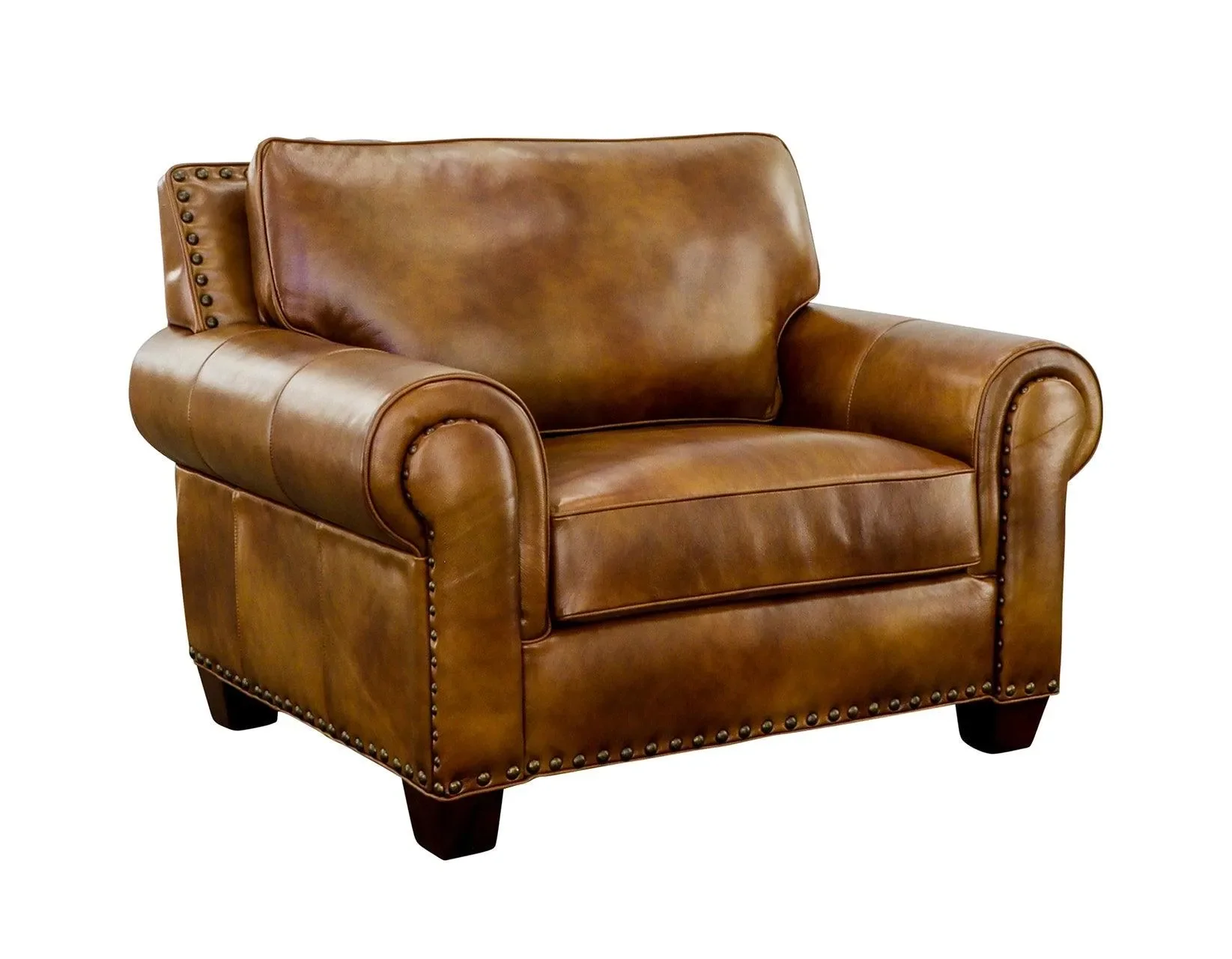 Silverado Camel Top-Grain Leather Oversized Chair - Image 4