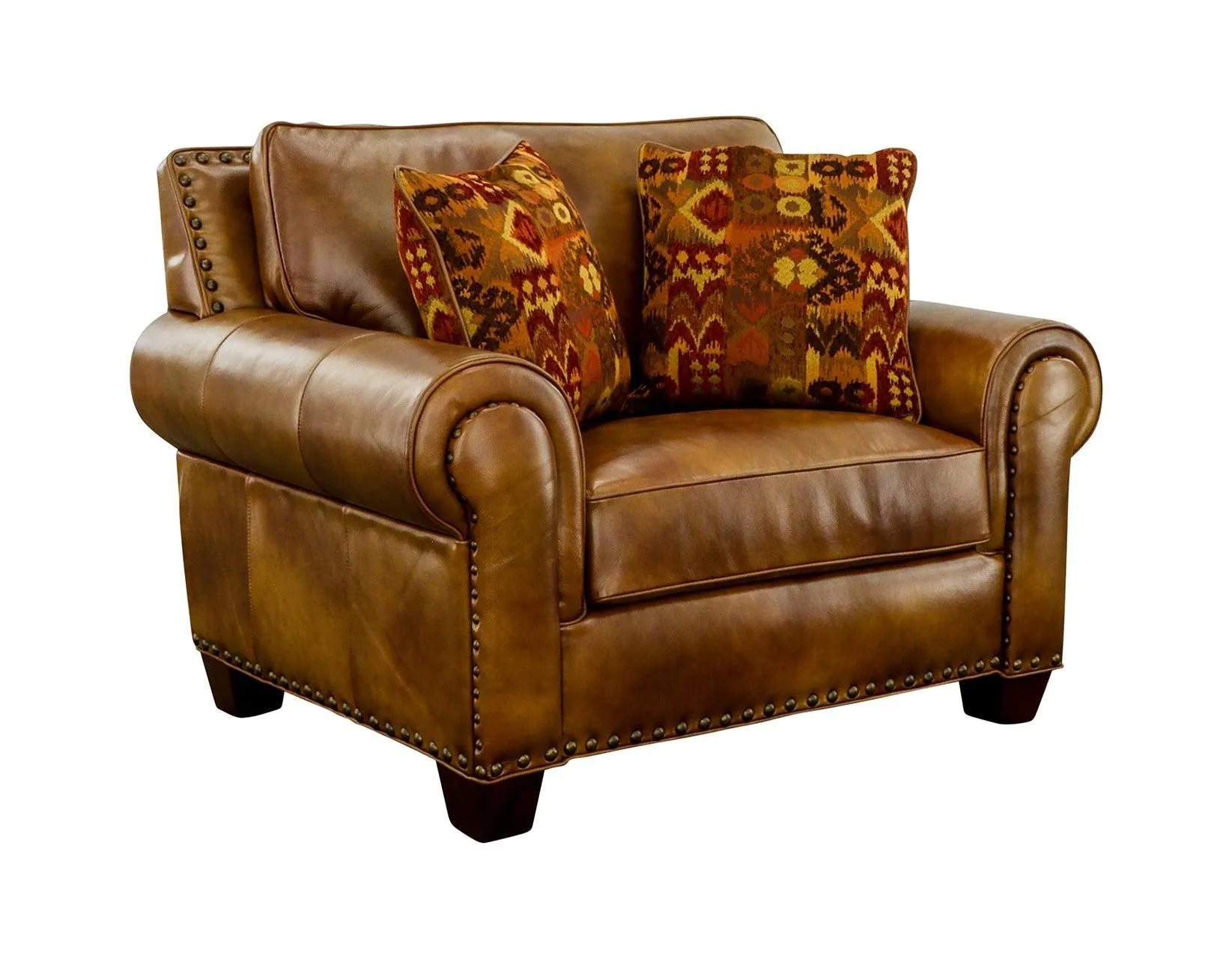 Silverado Camel Top-Grain Leather Oversized Chair - Image 9