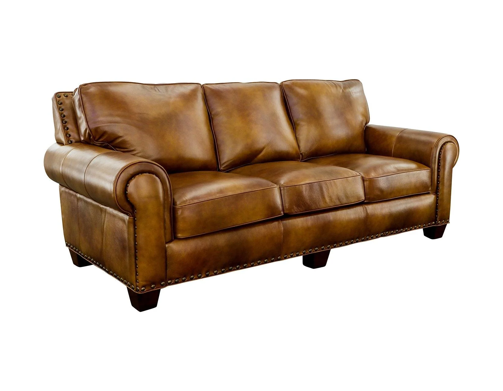 Silverado Camel Top-Grain Leather Sofa - Image 3