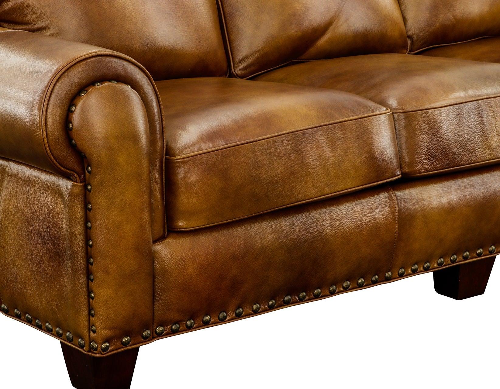 Silverado Camel Top-Grain Leather Sofa - Image 7