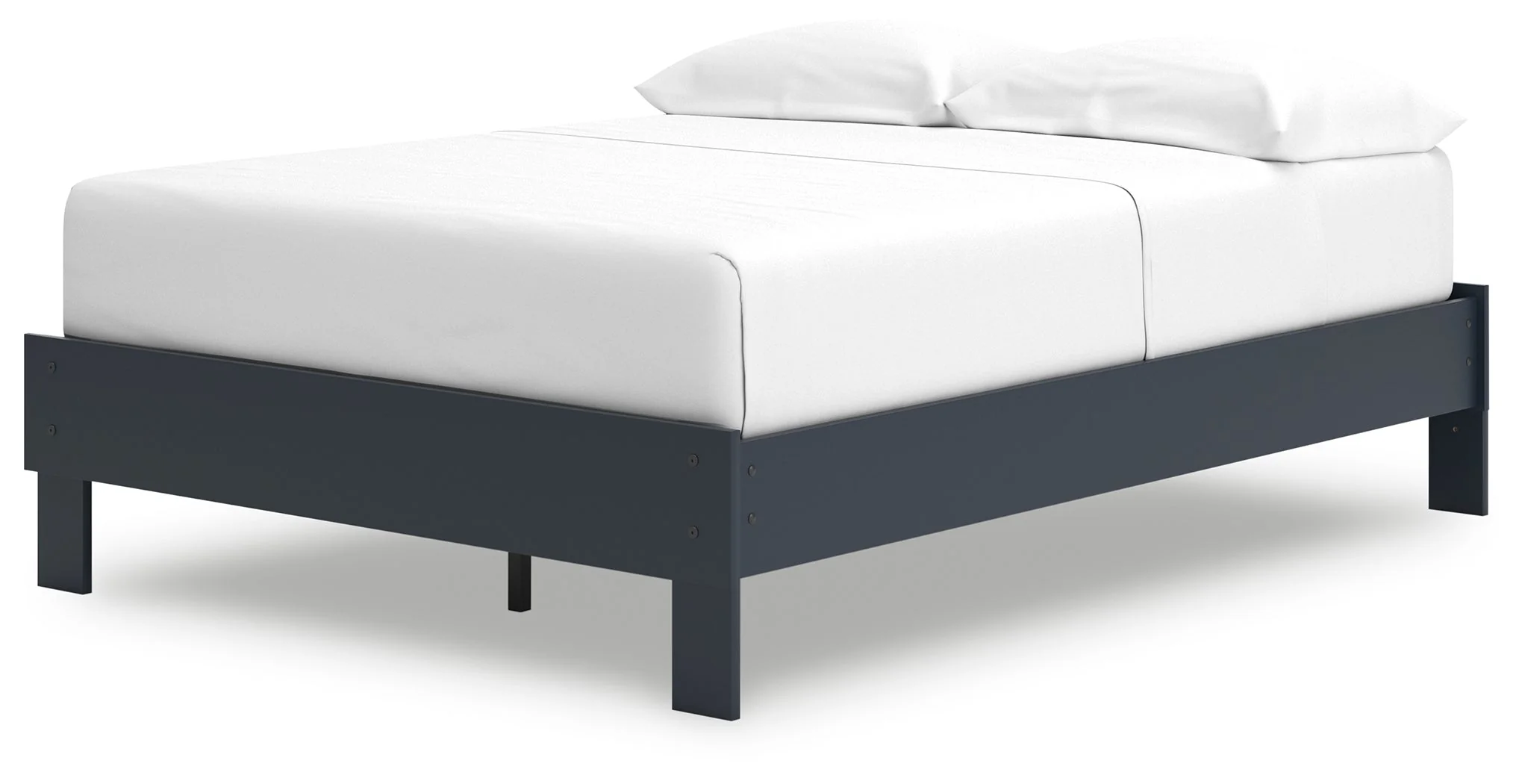 Simmenfort Navy Blue Full Platform Base Bed - Image 2