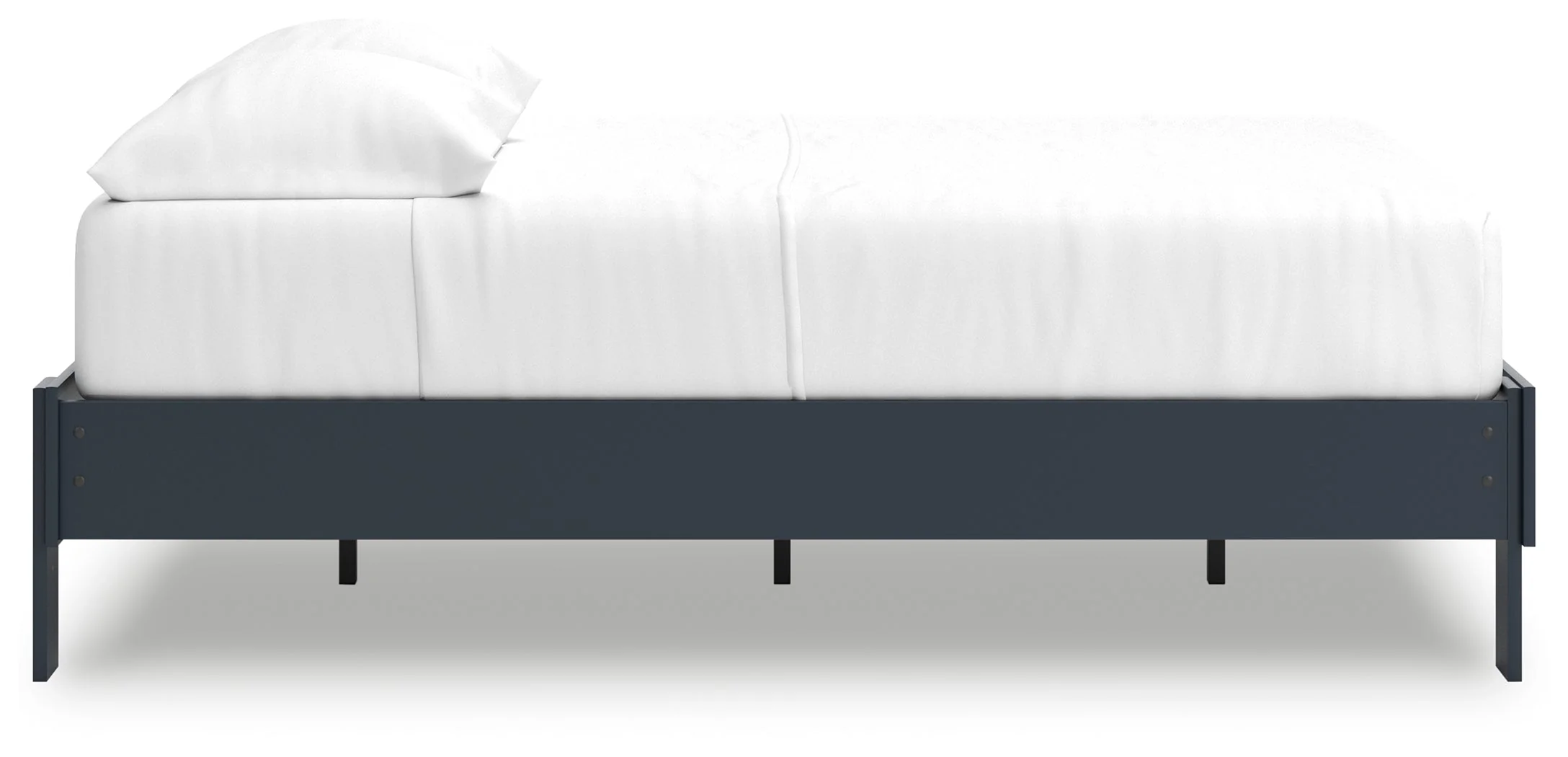 Simmenfort Navy Blue Full Platform Base Bed - Image 7