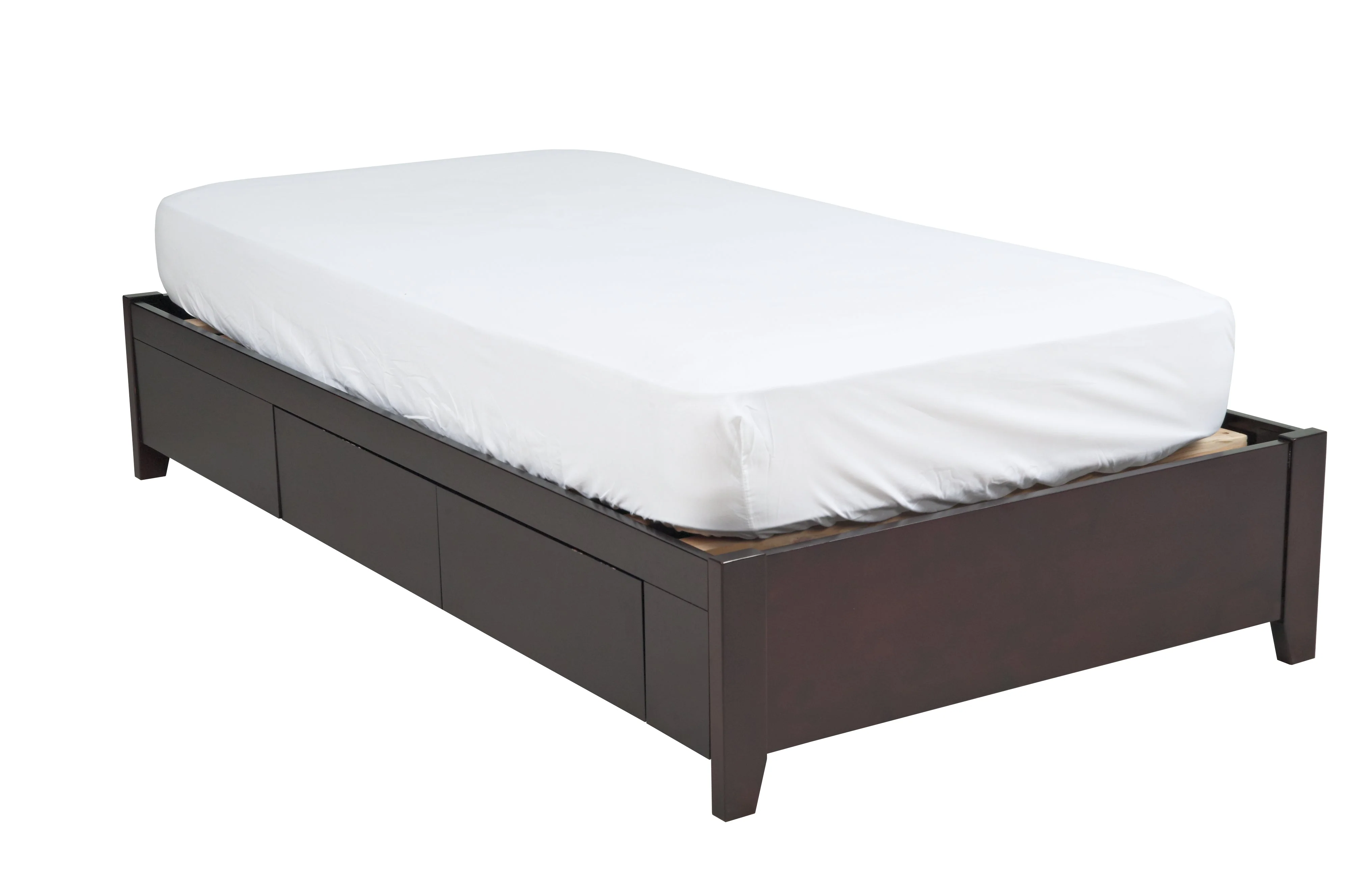Simple Wood California King  Storage Bed in Espresso - Image 11