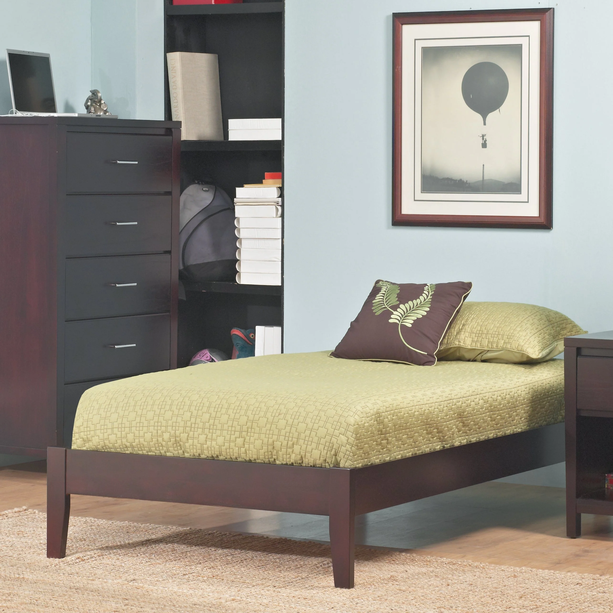 Simple Wood Eastern King Platform Bed in Espresso - Image 2
