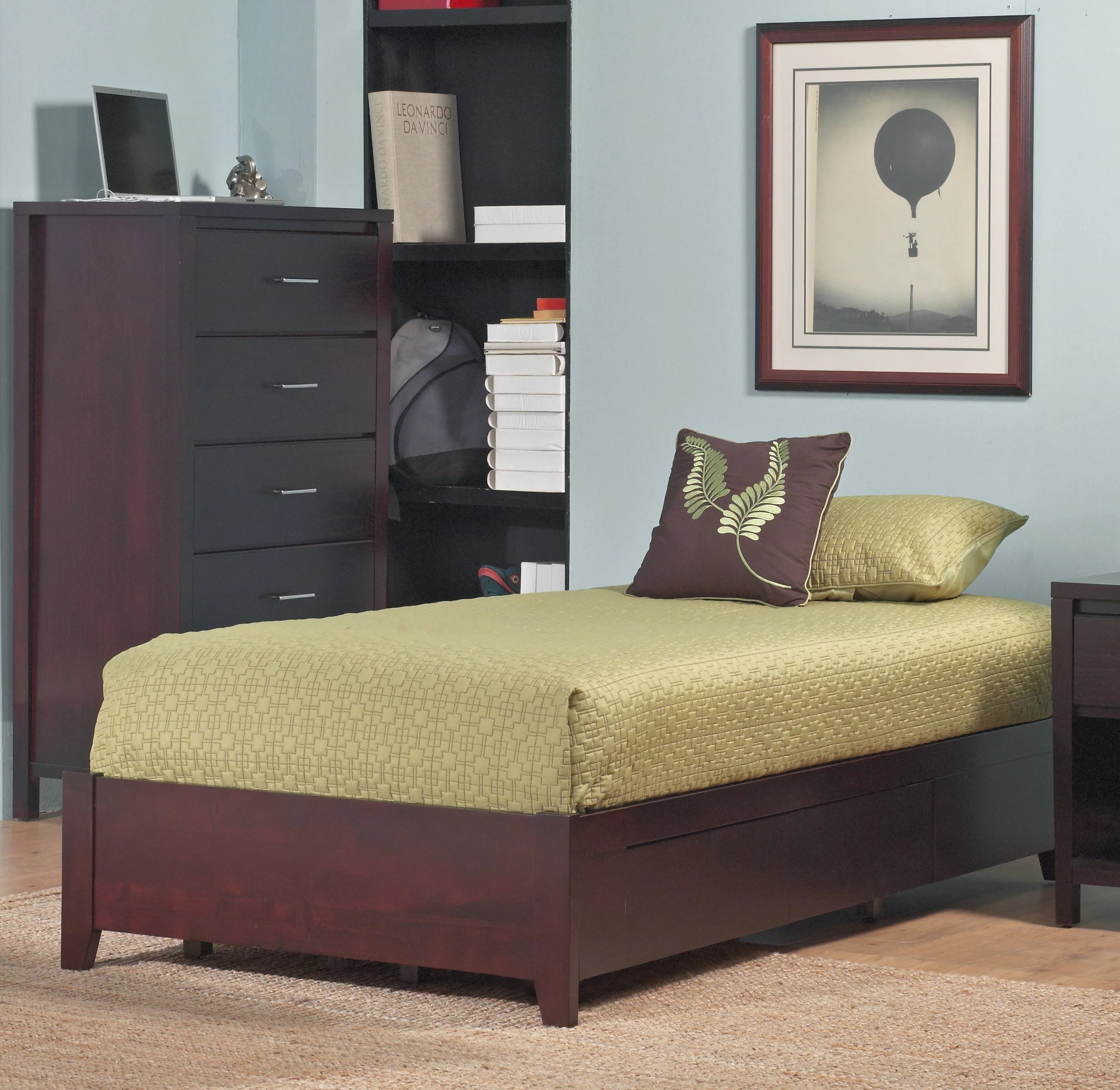 Simple Wood Queen Storage Bed in Espresso - Image 4