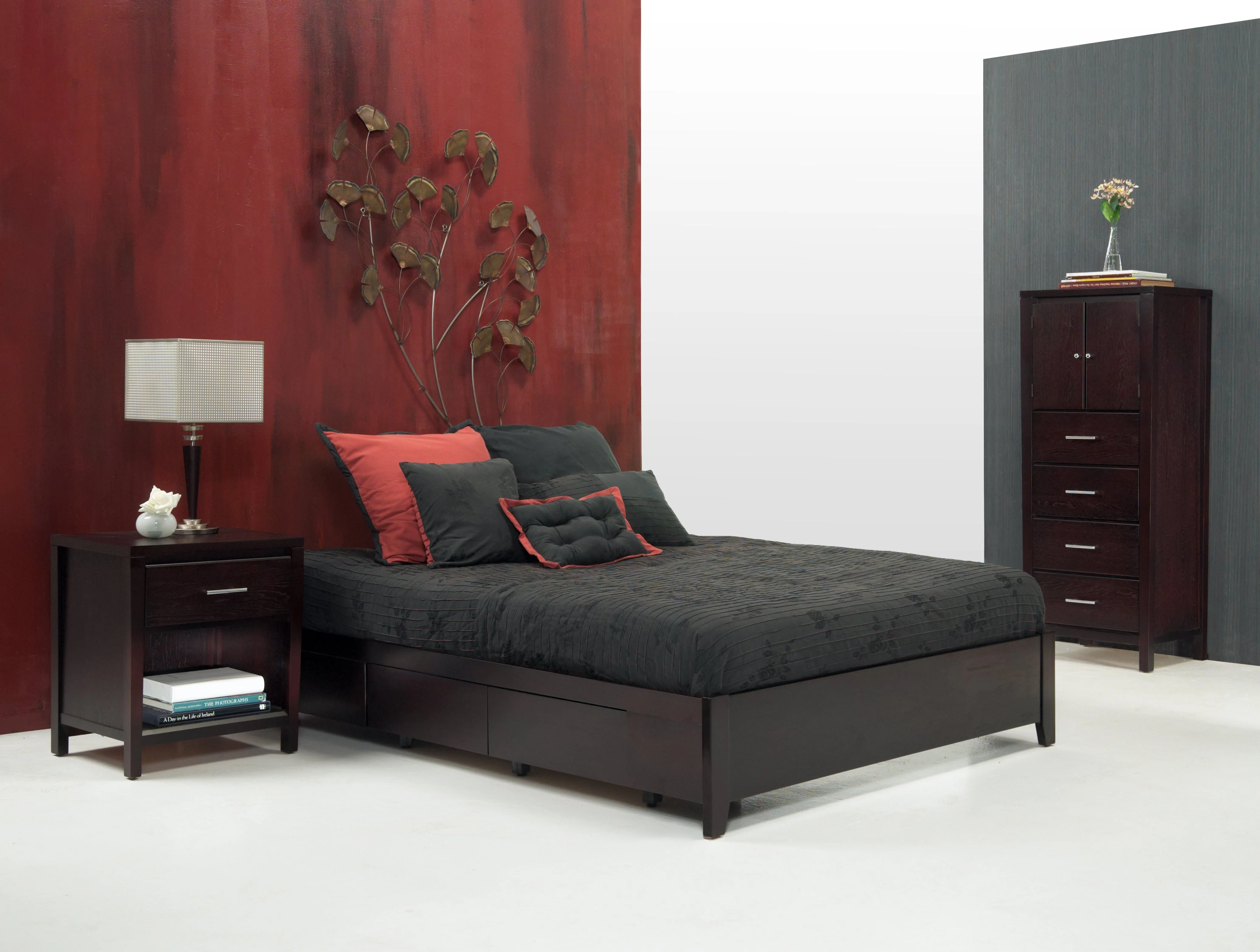 Simple Wood Twin Storage Bed in Espresso - Image 6