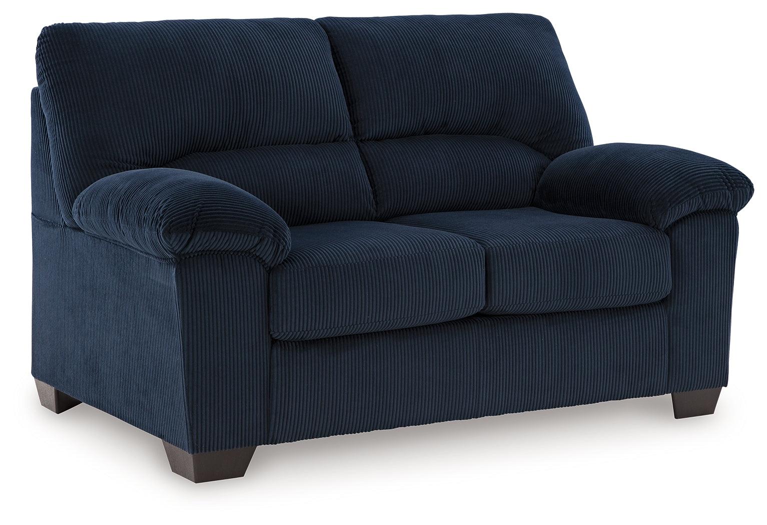 SimpleJoy Navy Loveseat - Image 2