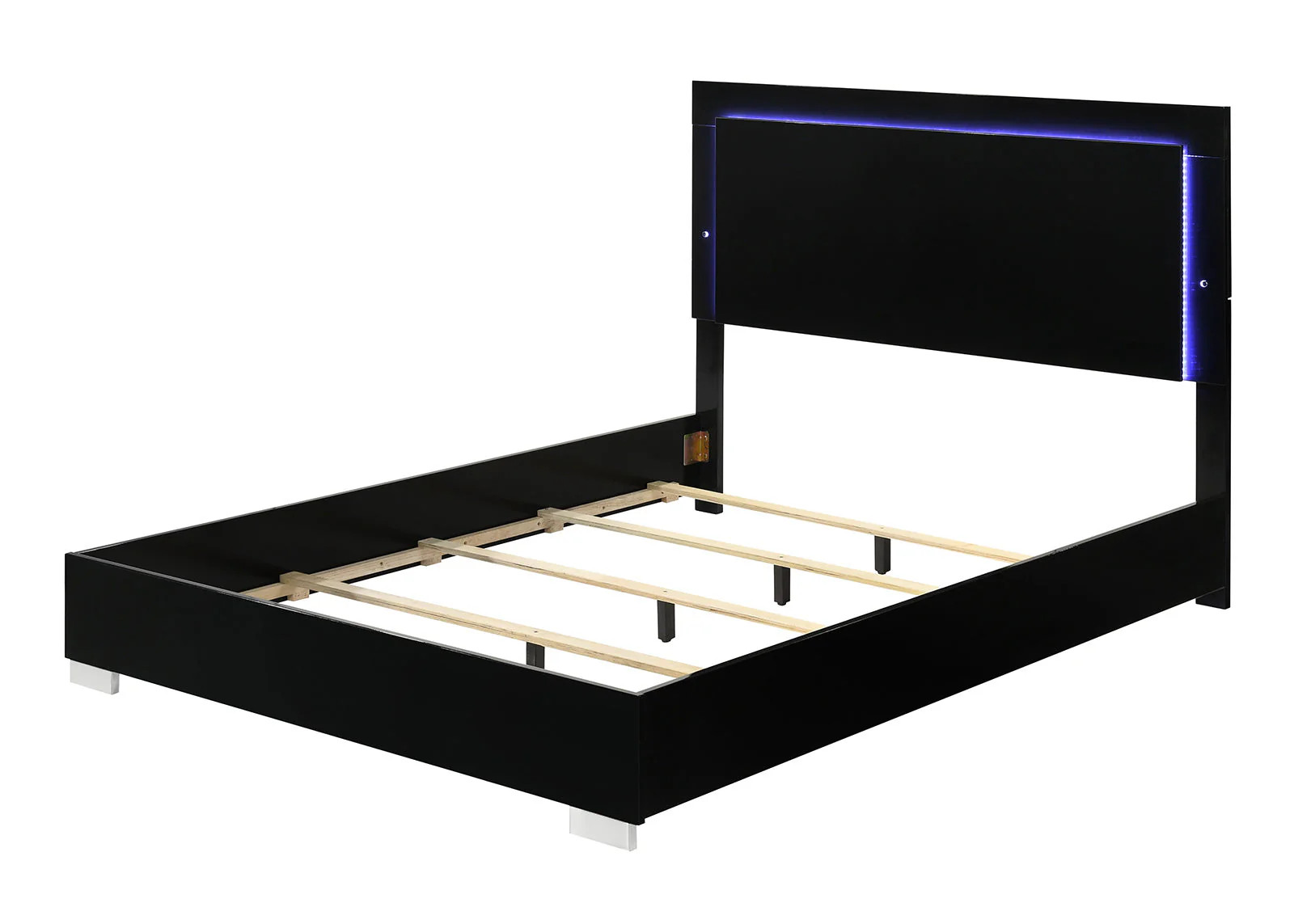 Sinistra Piano Black Queen Bed - Image 3