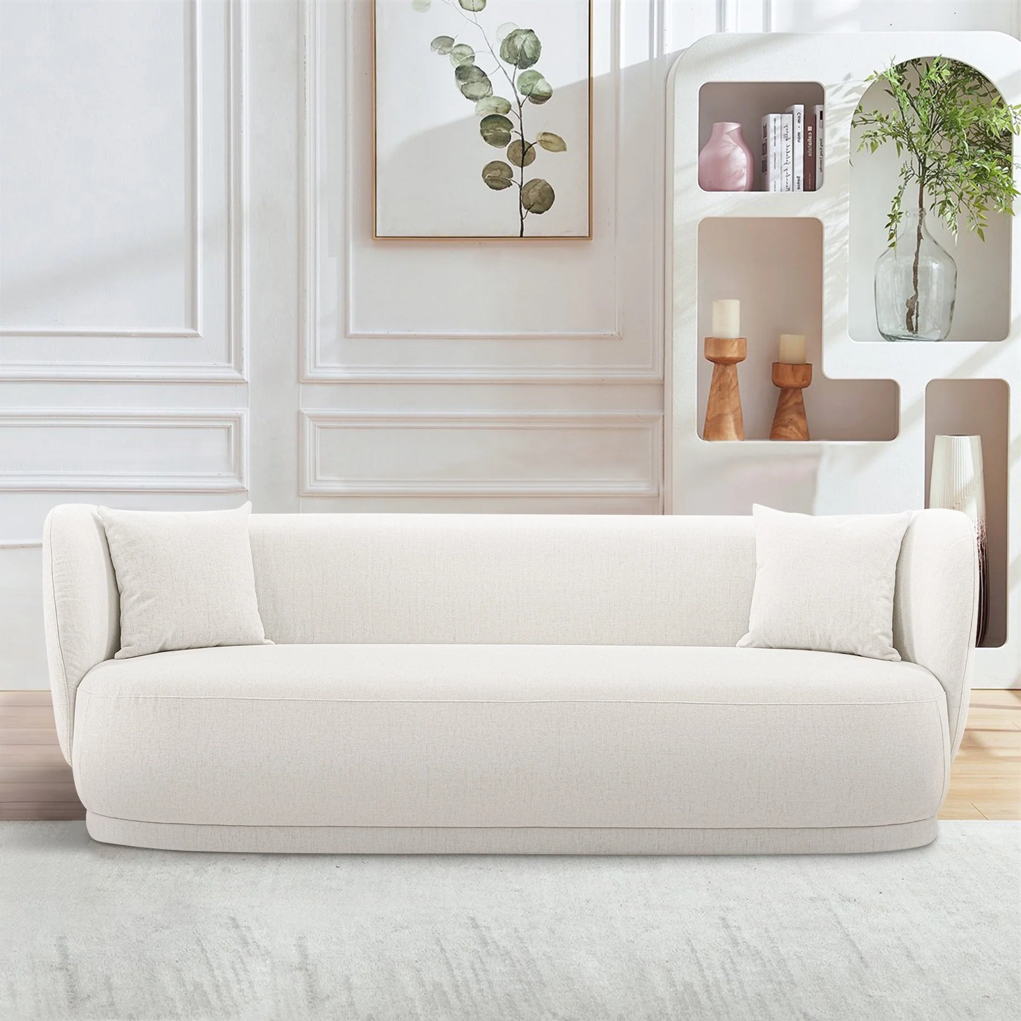 Siri 2 Piece Sofa and Accent Chair Set in Cream - Image 3