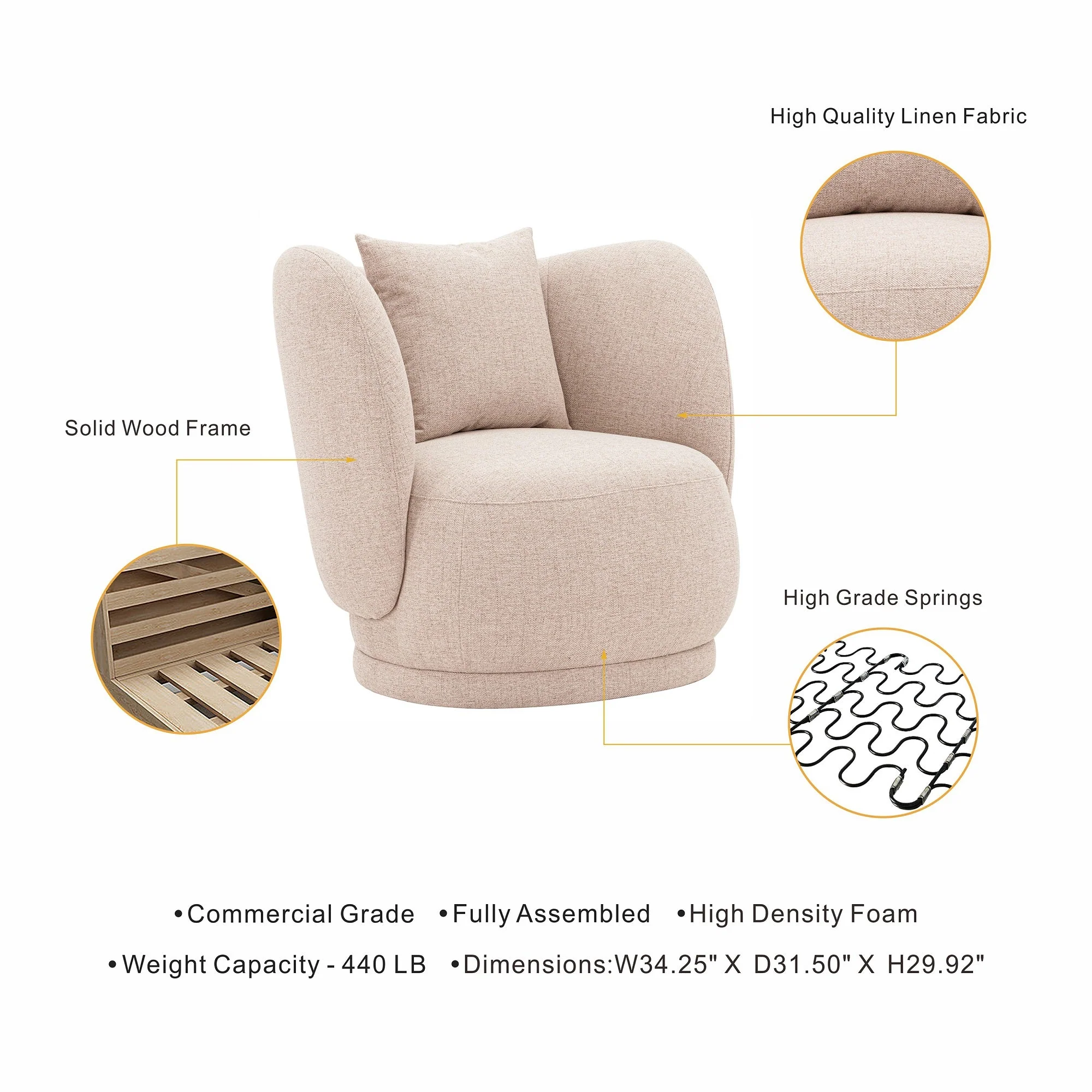 Siri Accent Chair in Wheat (set of 2) - Image 3