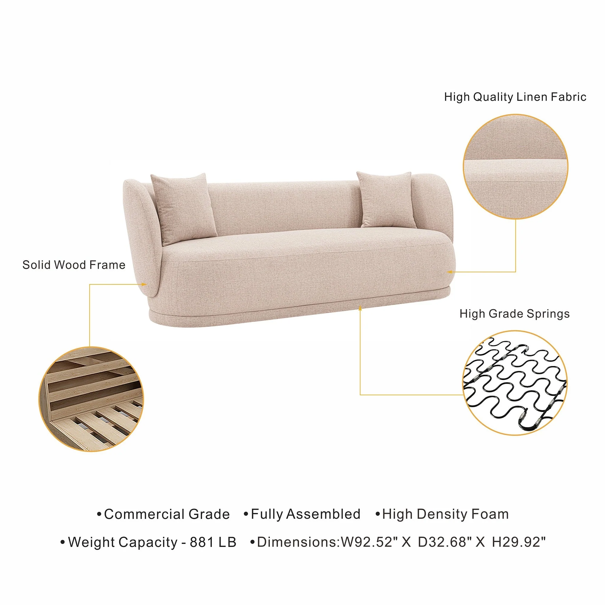 Siri Sofa in Wheat - Image 4