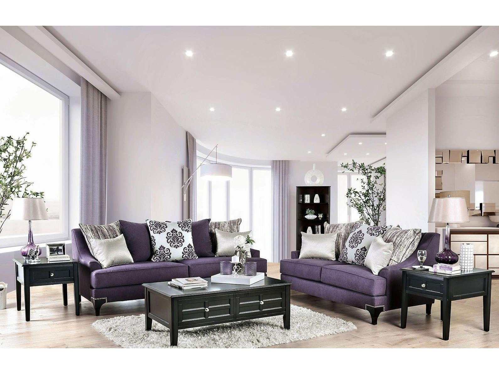 Sisseton Purple Stationary Sofa & Loveseat