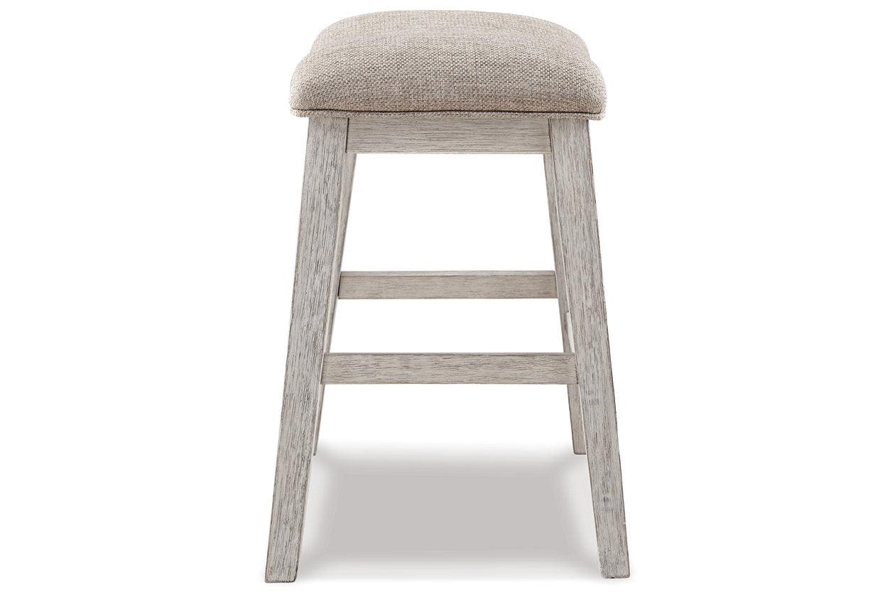 Skempton White/Light Brown Counter Height Barstool, Set of 2 - Image 4