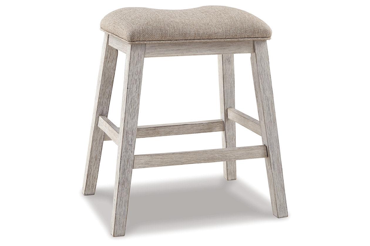 Skempton White/Light Brown Counter Height Barstool, Set of 2 - Image 8