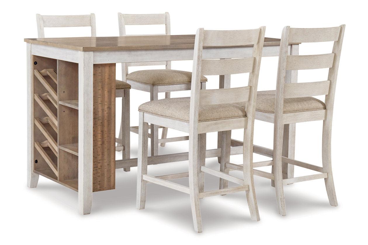 Skempton White/Light Brown Counter Height Dining Table - Image 2