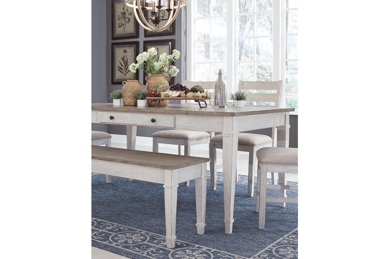 Skempton White/Light Brown Dining Table - Image 12