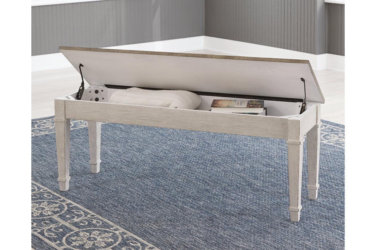 Skempton White/Light Brown Storage Bench - Image 2