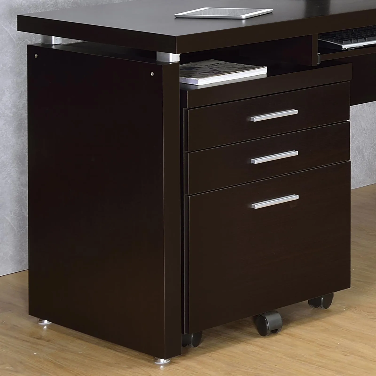 Skylar Cappuccino 3-Drawer Mobile File Cabinet